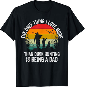 Funny Duck Hunting with Dad Dog Design for Duck Hunting T-Shirt - T-Shirt | Black