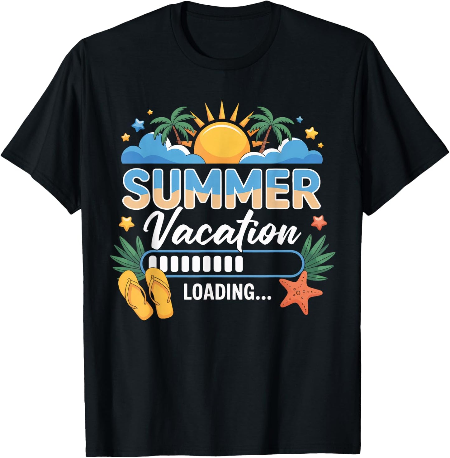 Last Day of School Summer Vacation Loading Funny T-Shirt - T-Shirt | Black