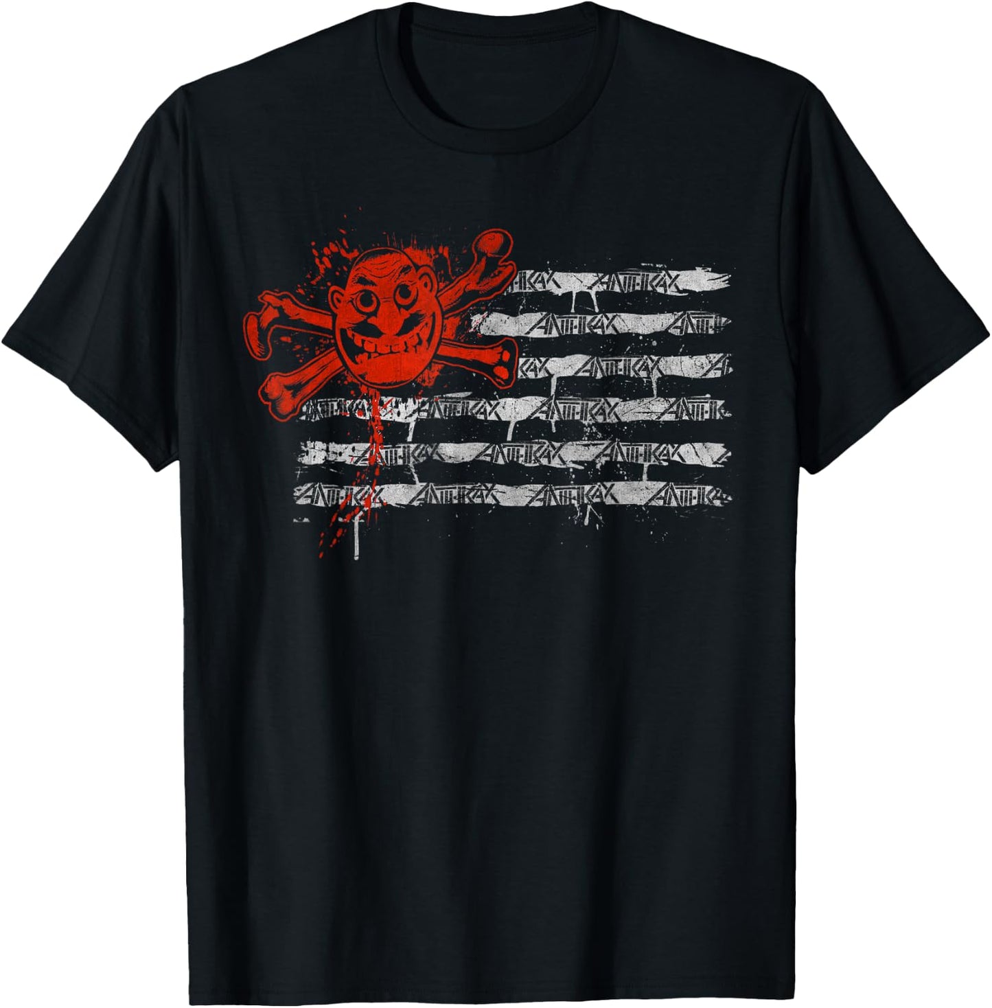 Anthrax Grunge Flag T-Shirt - T-Shirt | Black