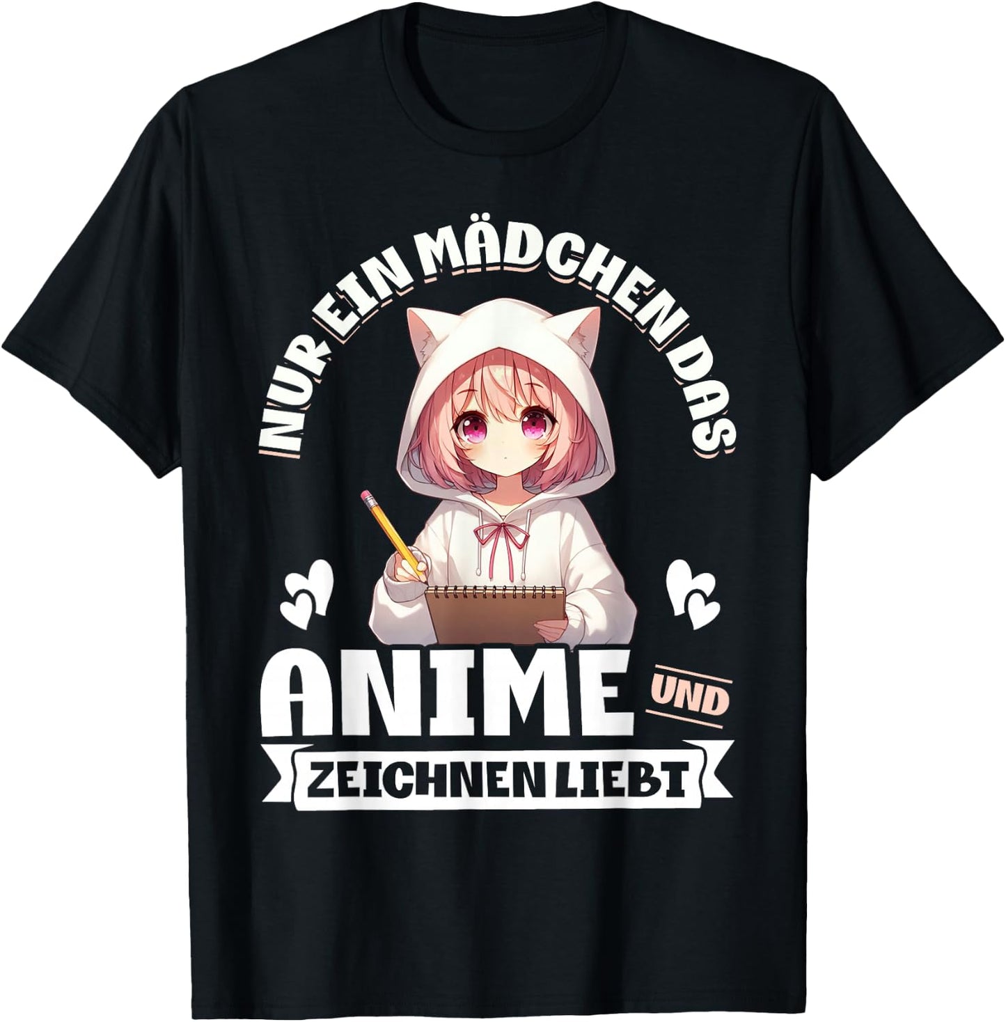 Nur Ein Mädchen Das Anime Und Zeichnen Liebt Japan Style T-Shirt - T-Shirt | Black