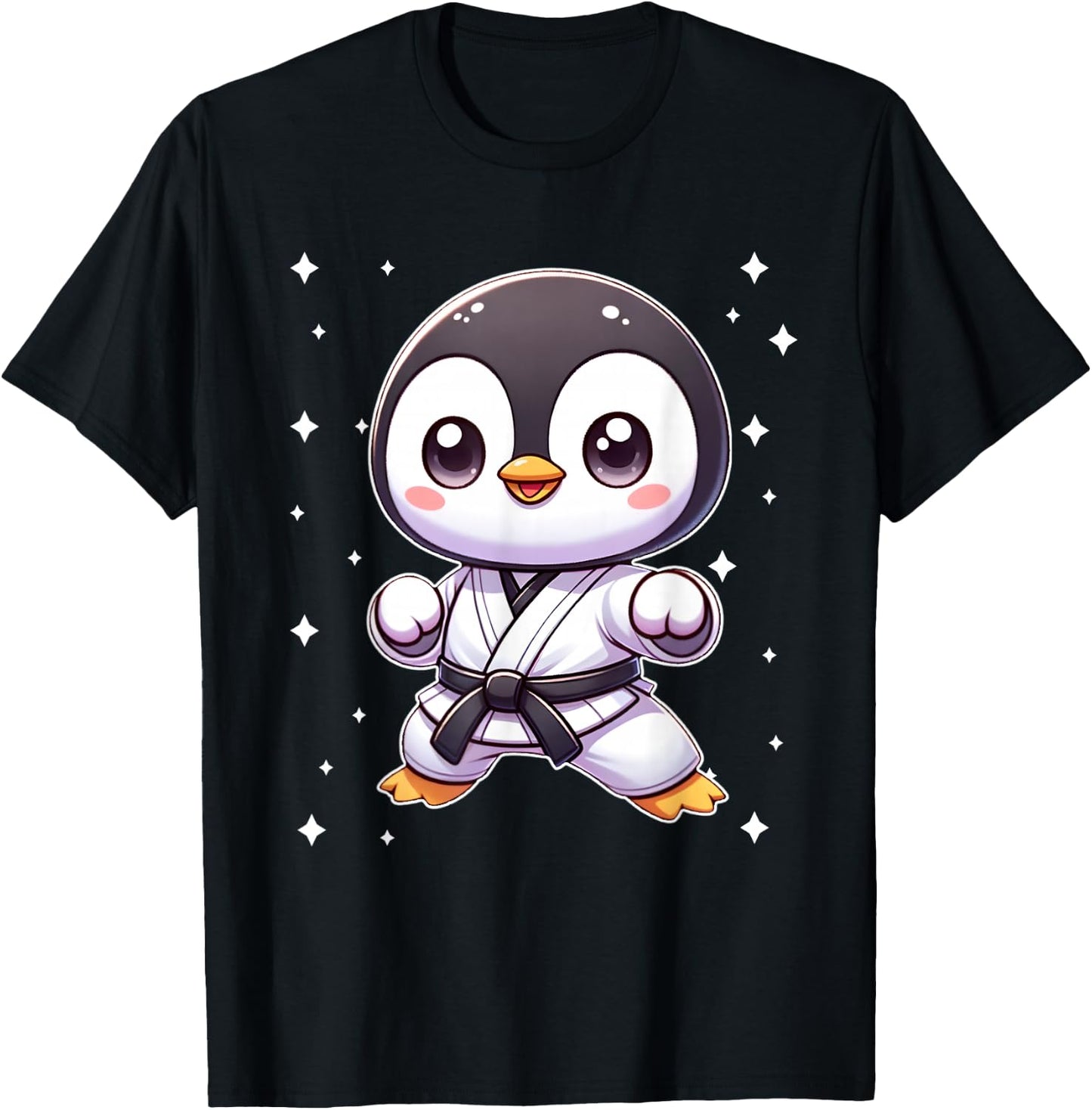 Cute kawaii karate penguin Martial Arts T-Shirt - T-Shirt | Black