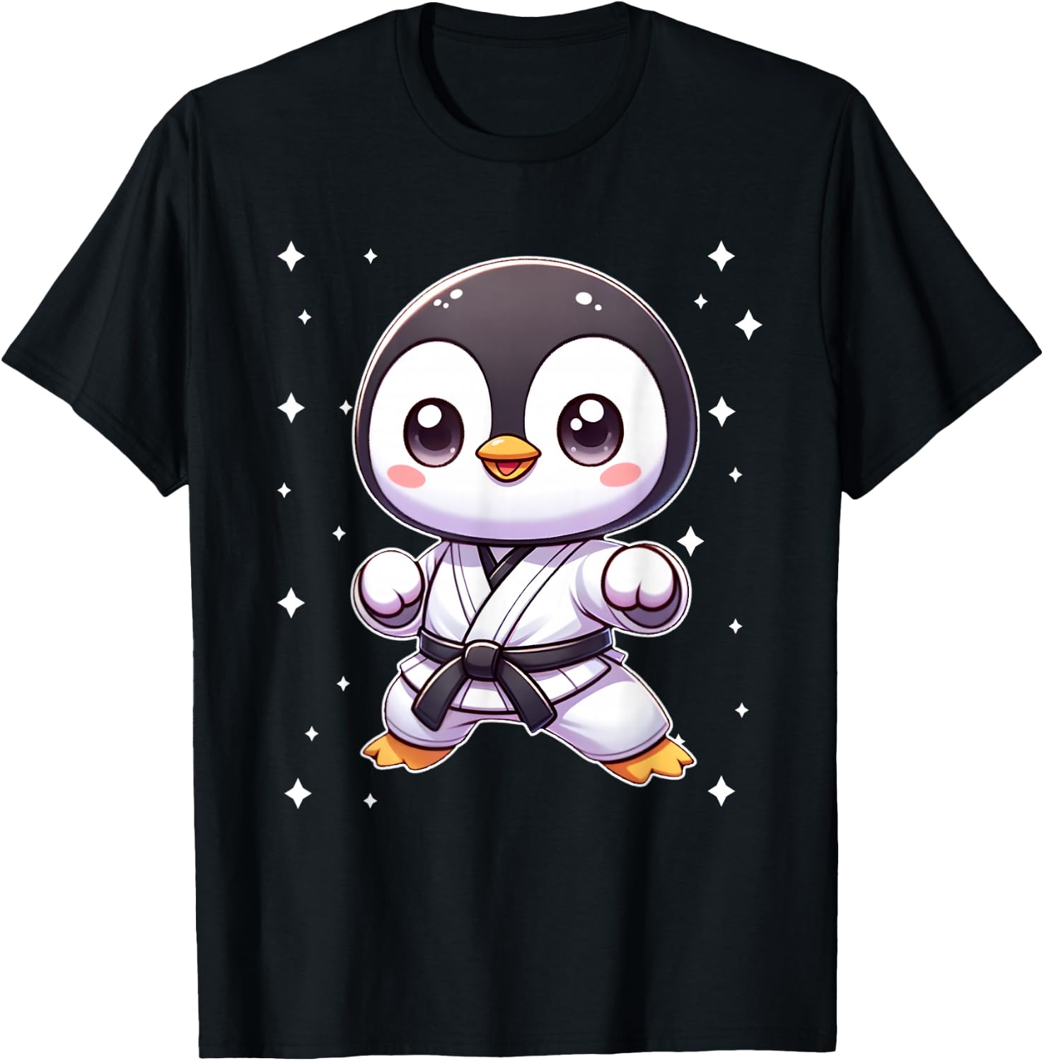 Cute kawaii karate penguin Martial Arts T-Shirt - T-Shirt | Black