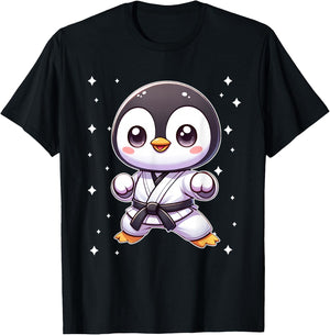 Cute kawaii karate penguin Martial Arts T-Shirt - T-Shirt | Black