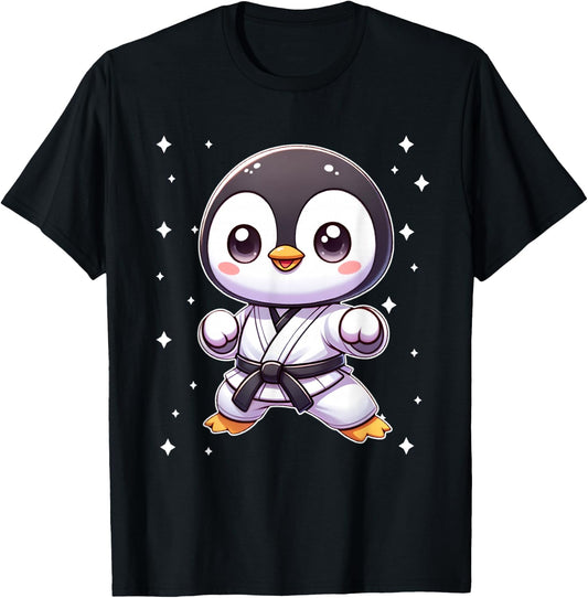 Cute kawaii karate penguin Martial Arts T-Shirt - T-Shirt | Black