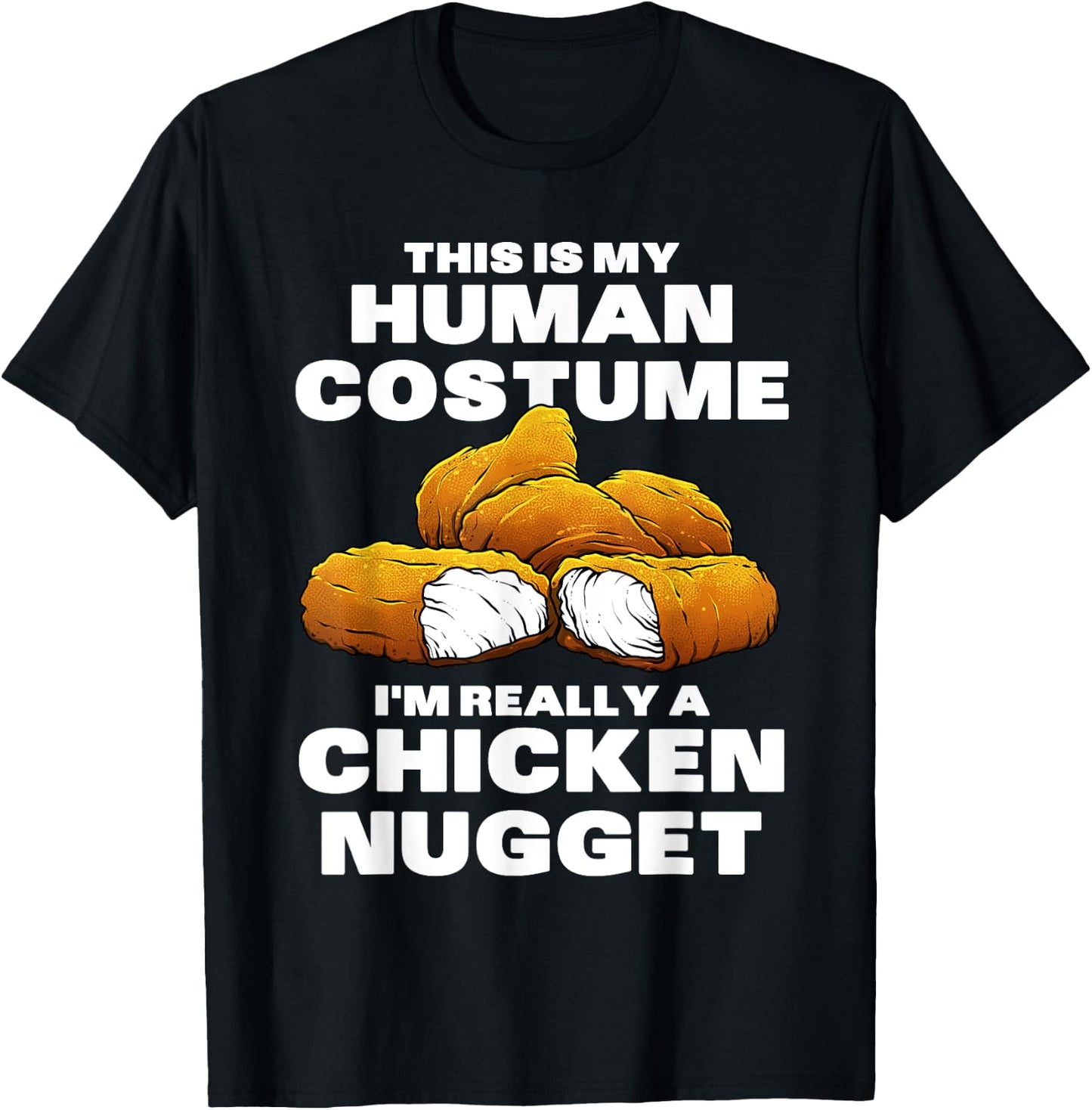 Funny Chicken Nugget Costume For Kids Fashion Nugget Foodie T-Shirt - T-Shirt | Black