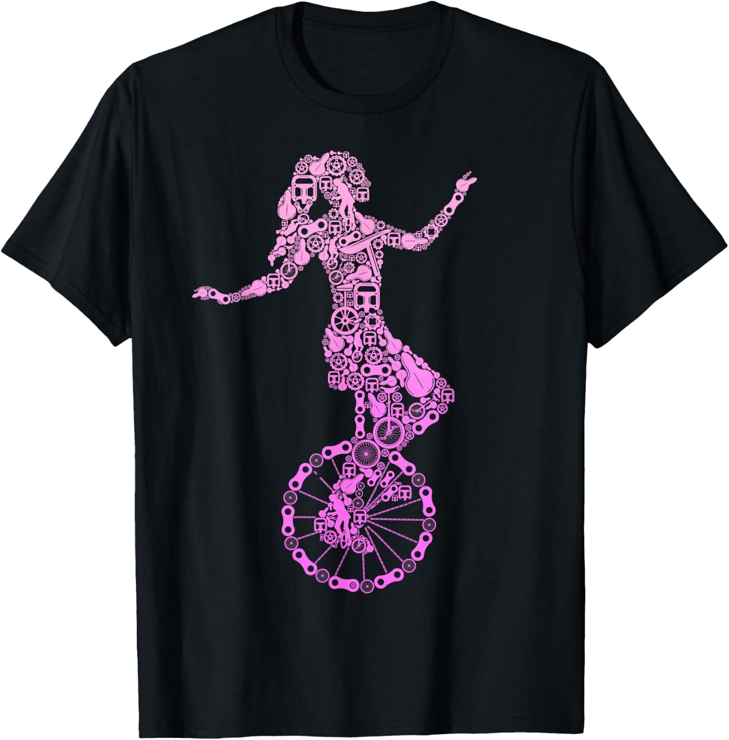 Einrad Mädchen Unicycle Einradfahrerin Kinder T-Shirt - T-Shirt | Black
