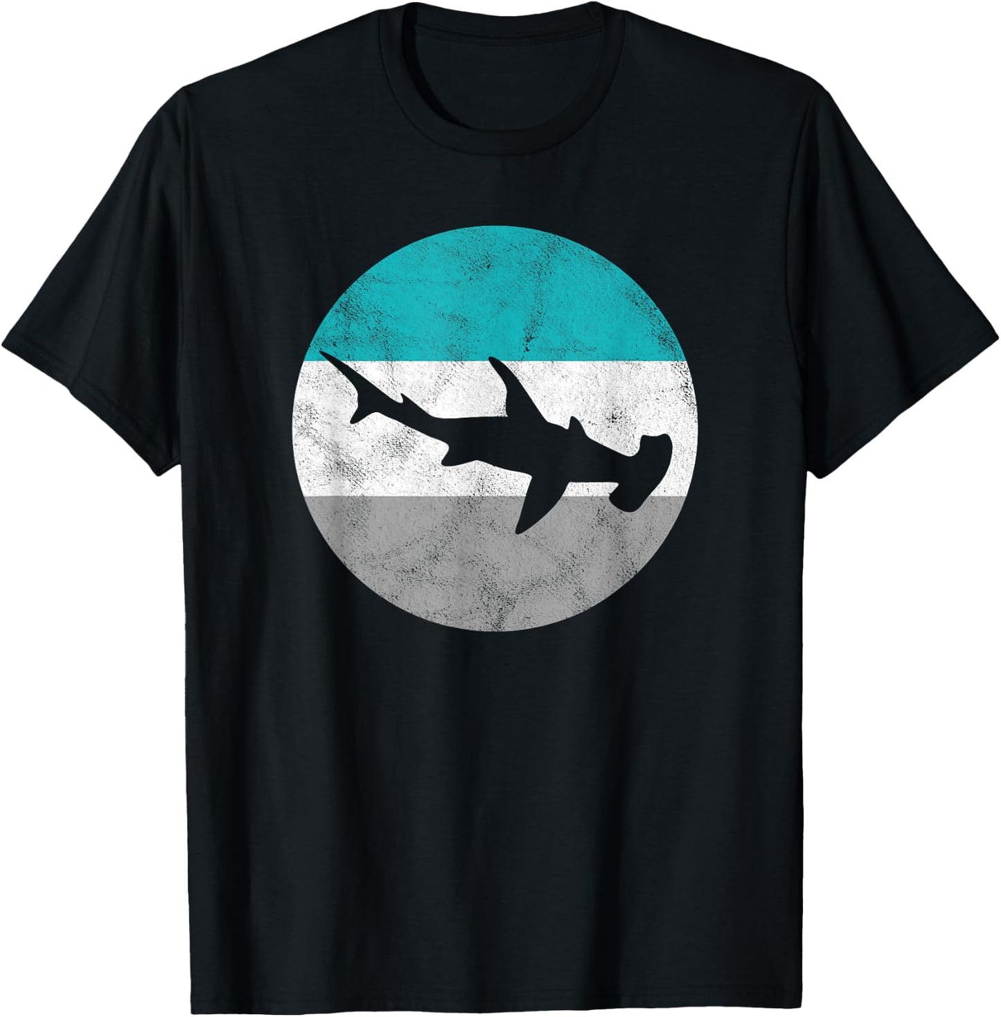 Hammerhead Shark Retro Gift Women Boys & Girls T-Shirt - T-Shirt | Black