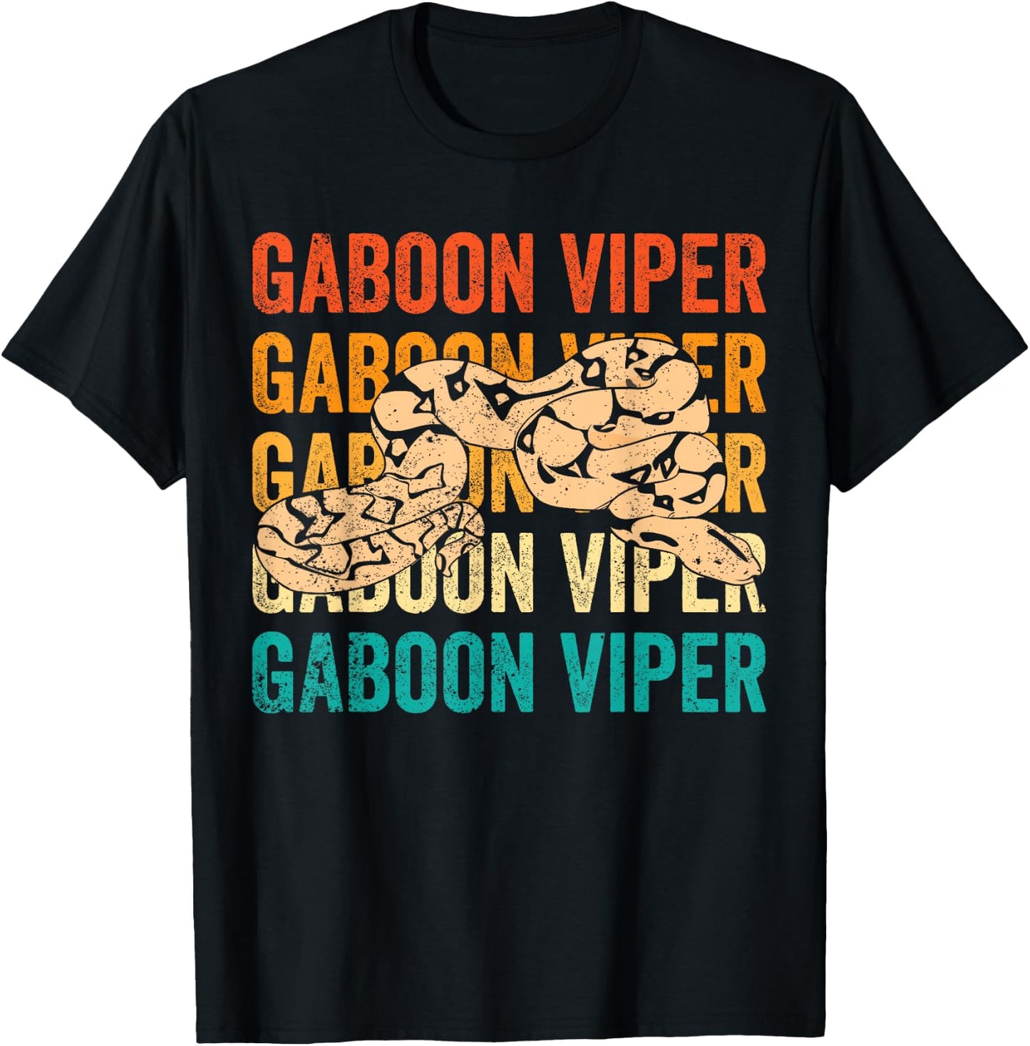 Gaboon Viper Retro T-Shirt - T-Shirt | Black