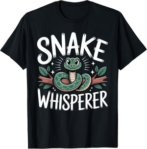 Funny Snake Design Women Kids Snake Whisperer T-Shirt - T-Shirt | Black