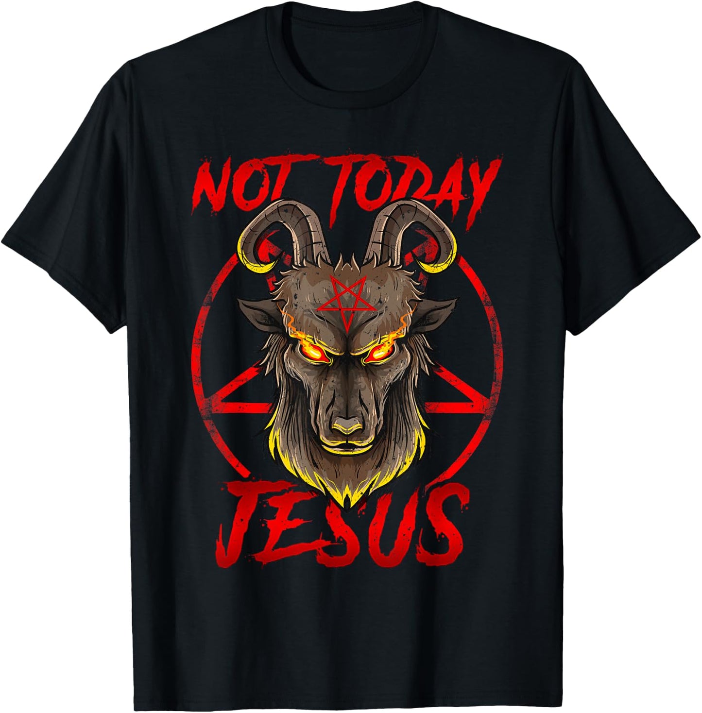 Not Today Jesus - Satan Religion Non-Believer T-Shirt - T-Shirt | Black