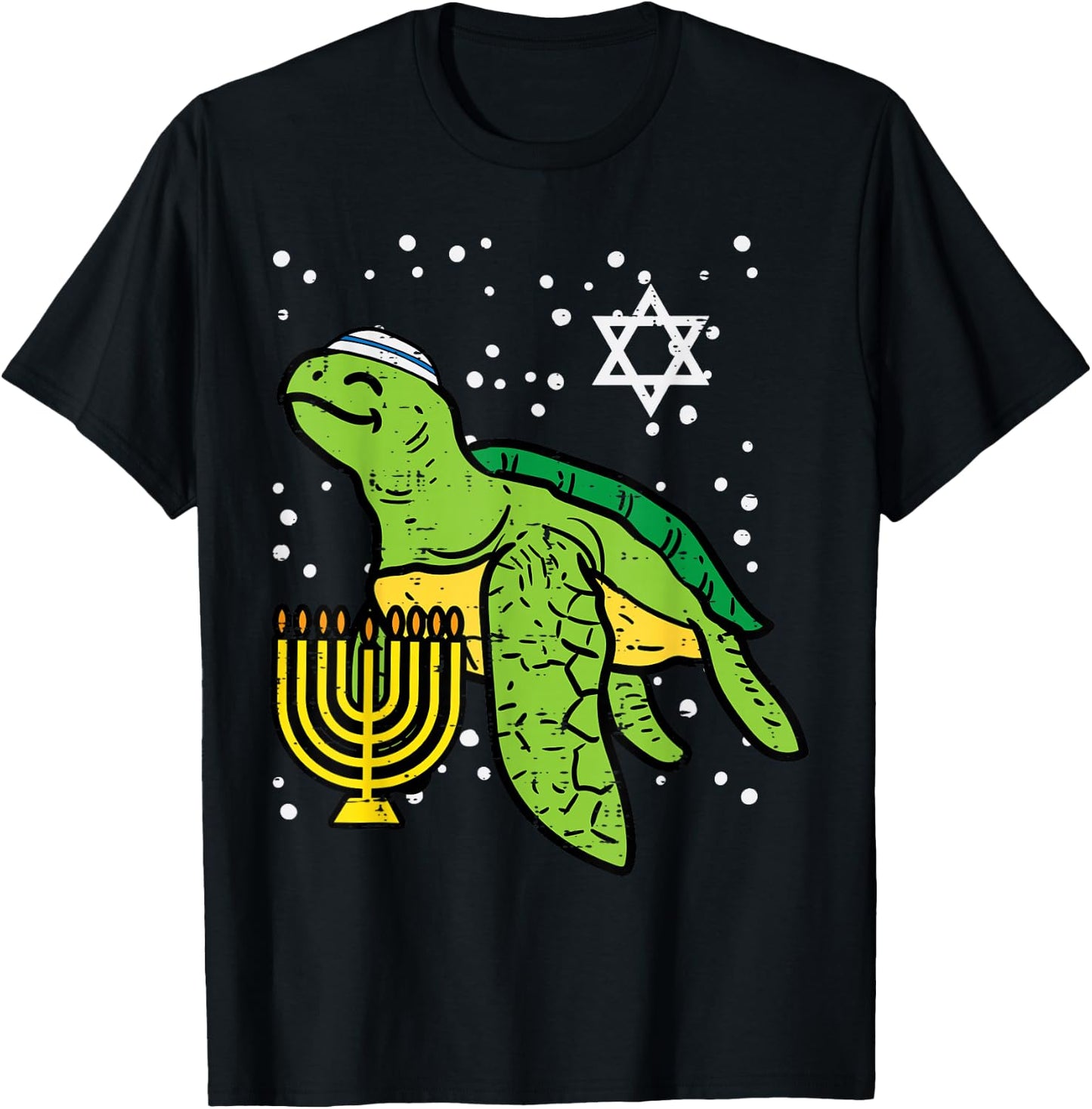 Hanukkah Sea Turtle Tortoise Chanukah Jewish Men Women Kids T-Shirt - T-Shirt | Black