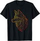 Wolf Gradient Line – Minimalist Animal Art Tribal Spirit T-Shirt - T-Shirt | Black