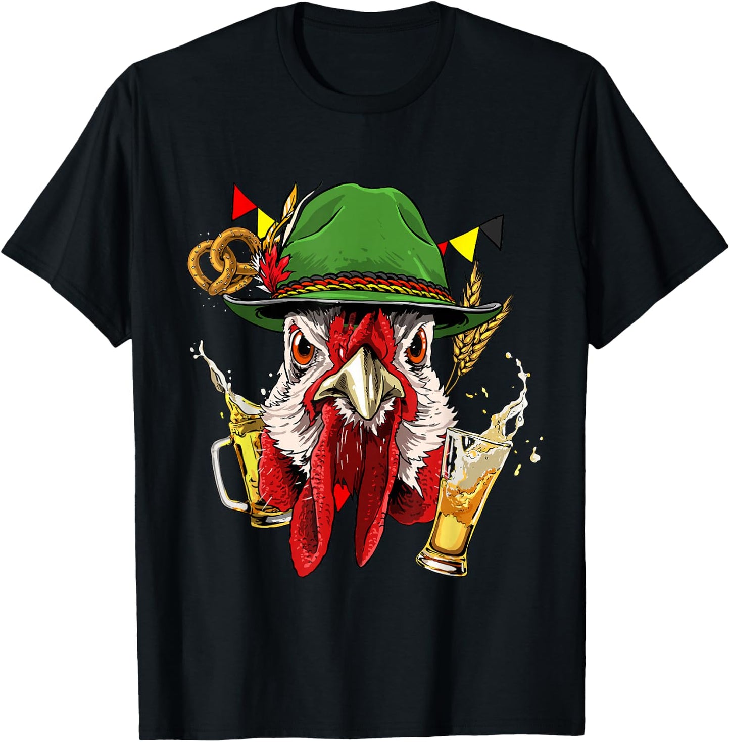 Chicken Germany Oktoberfest Party Beer Fest Chicken Lover T-Shirt - T-Shirt | Black