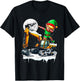 Dabbing Elf On Excavator Truck Christmas Driver Lover Kids T-Shirt - T-Shirt | Black