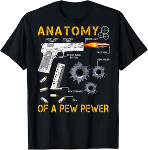 Anatomy Of A Pew Pewer | On Back | Triggernometry Gun Gift T-Shirt - T-Shirt | Black