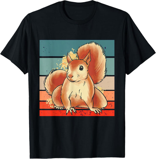 Cute watercolor Squirrel nature art animal lovers Art T-Shirt - T-Shirt | Black