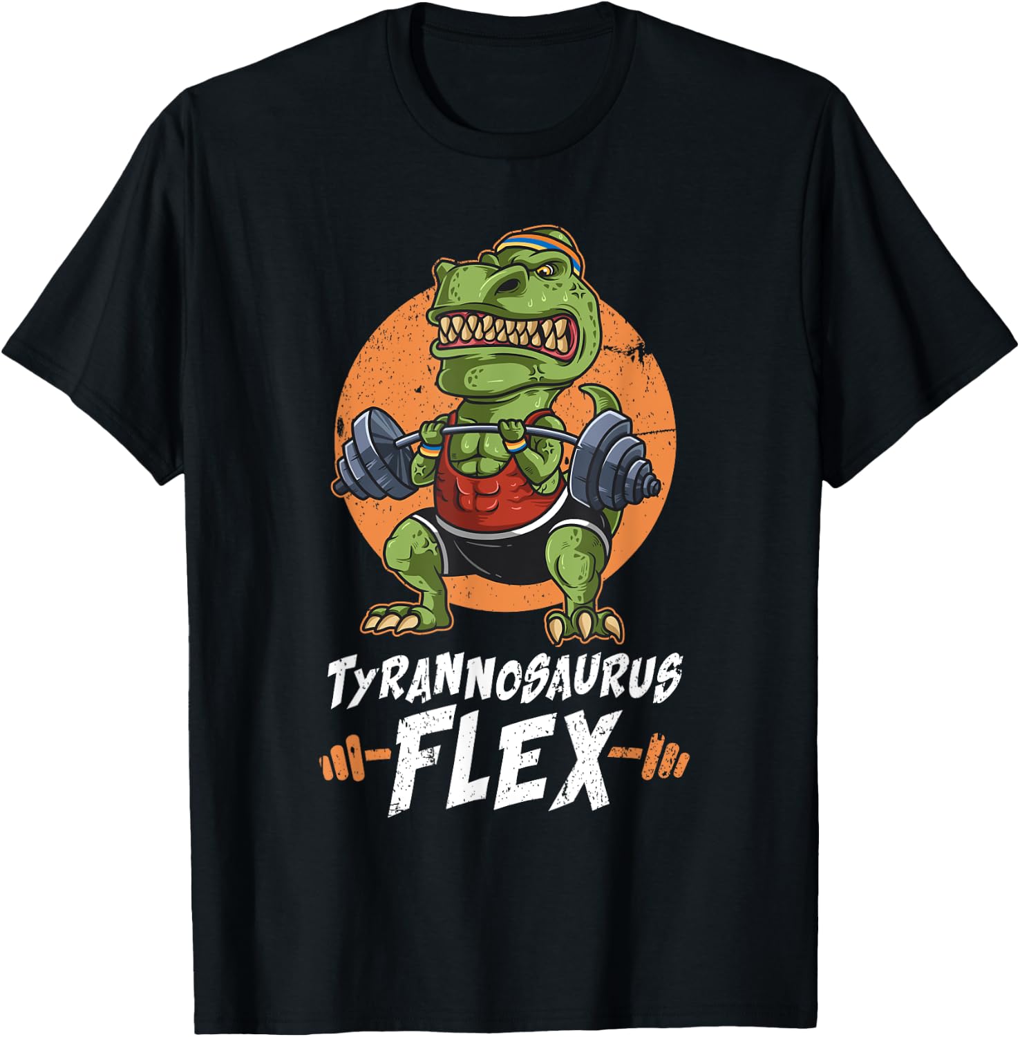 T-Rex Weightlifting Tyrannosaurus Flex Workout Dino Gym Gift T-Shirt - T-Shirt | Black