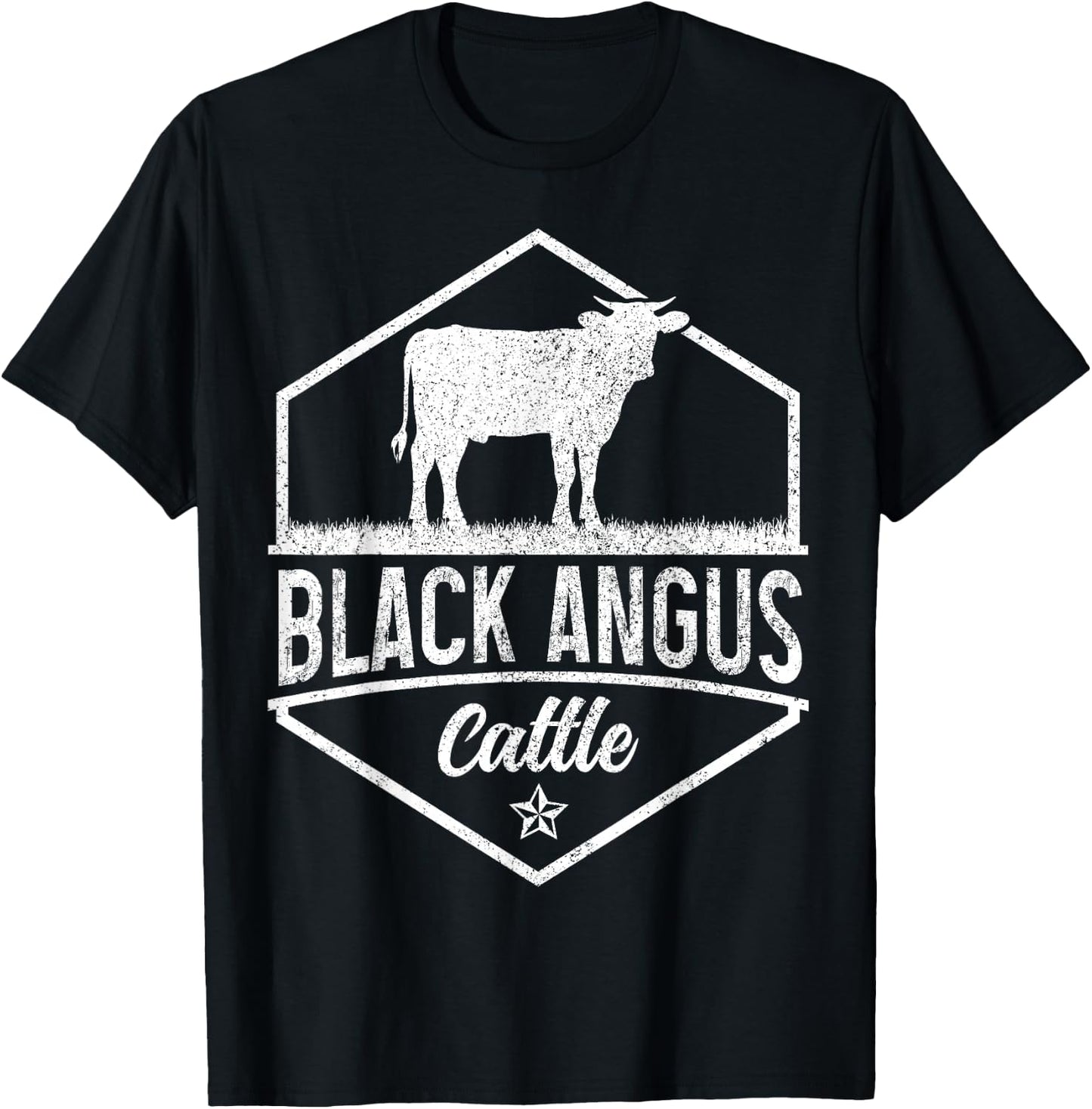 Black Angus Cattle Farmer Rancher Cow Farming Vintage Farm T-Shirt - T-Shirt | Black