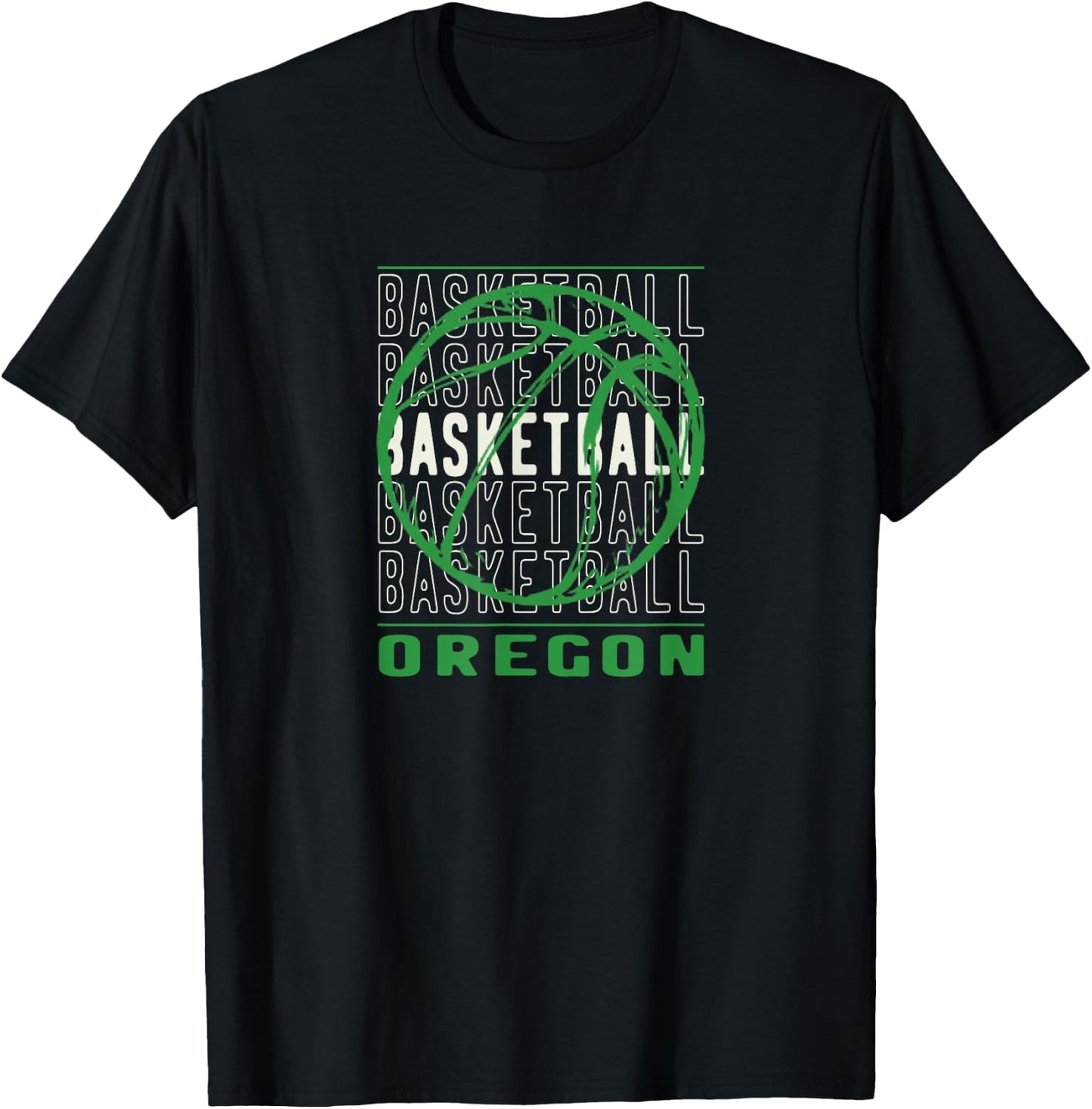 Basketball Oregon Merch Adult Basketball Black Small Modern Casual Short Sleeve T-Shirt - T-Shirt | Black