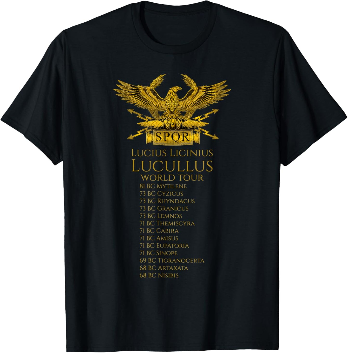 Ancient Rome History - Lucius Licinius Lucullus World Tour T-Shirt - T-Shirt | Black