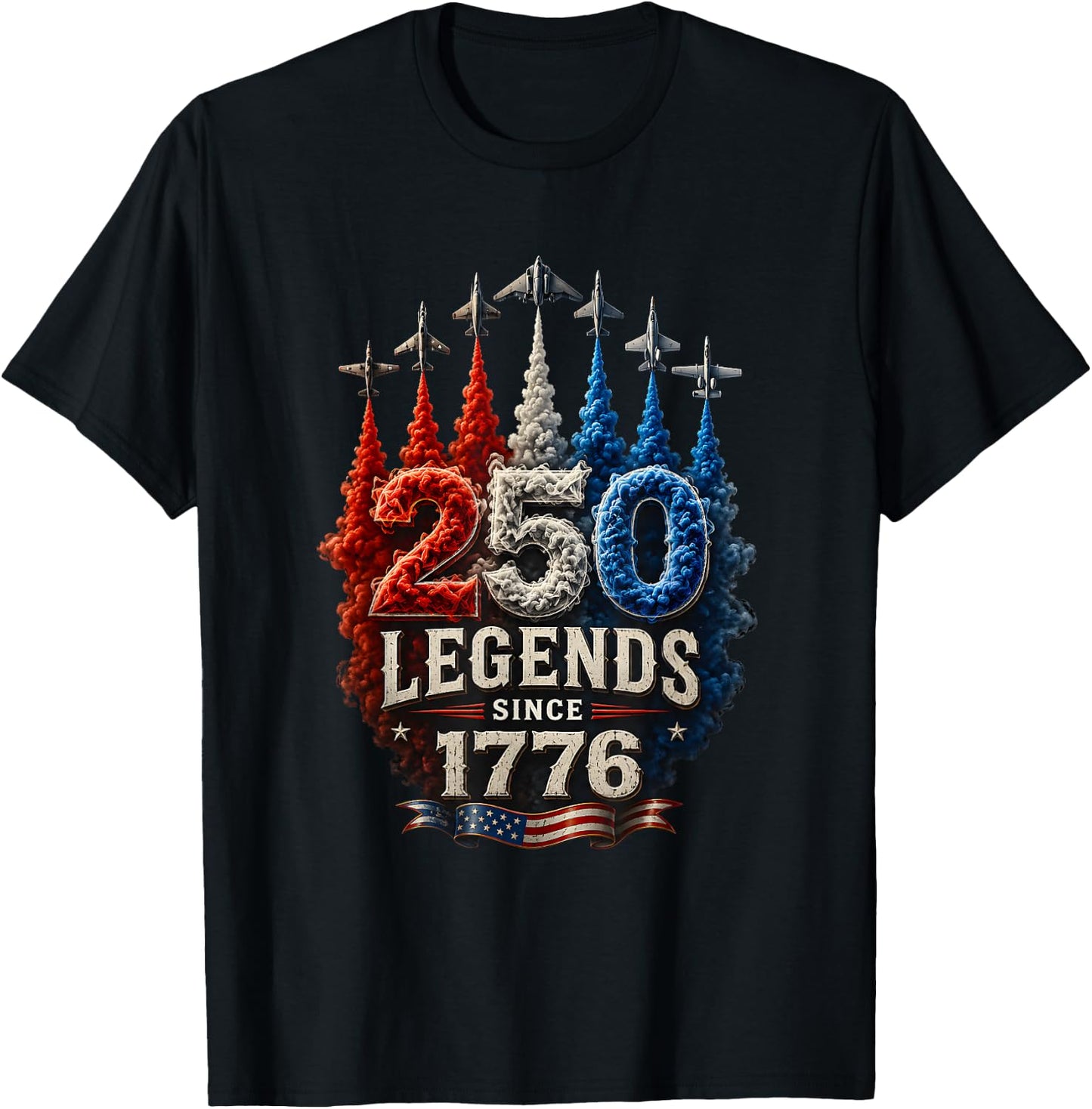 250th Anniversary USA Patriotic 250 Years American 4th July T-Shirt - T-Shirt | Black