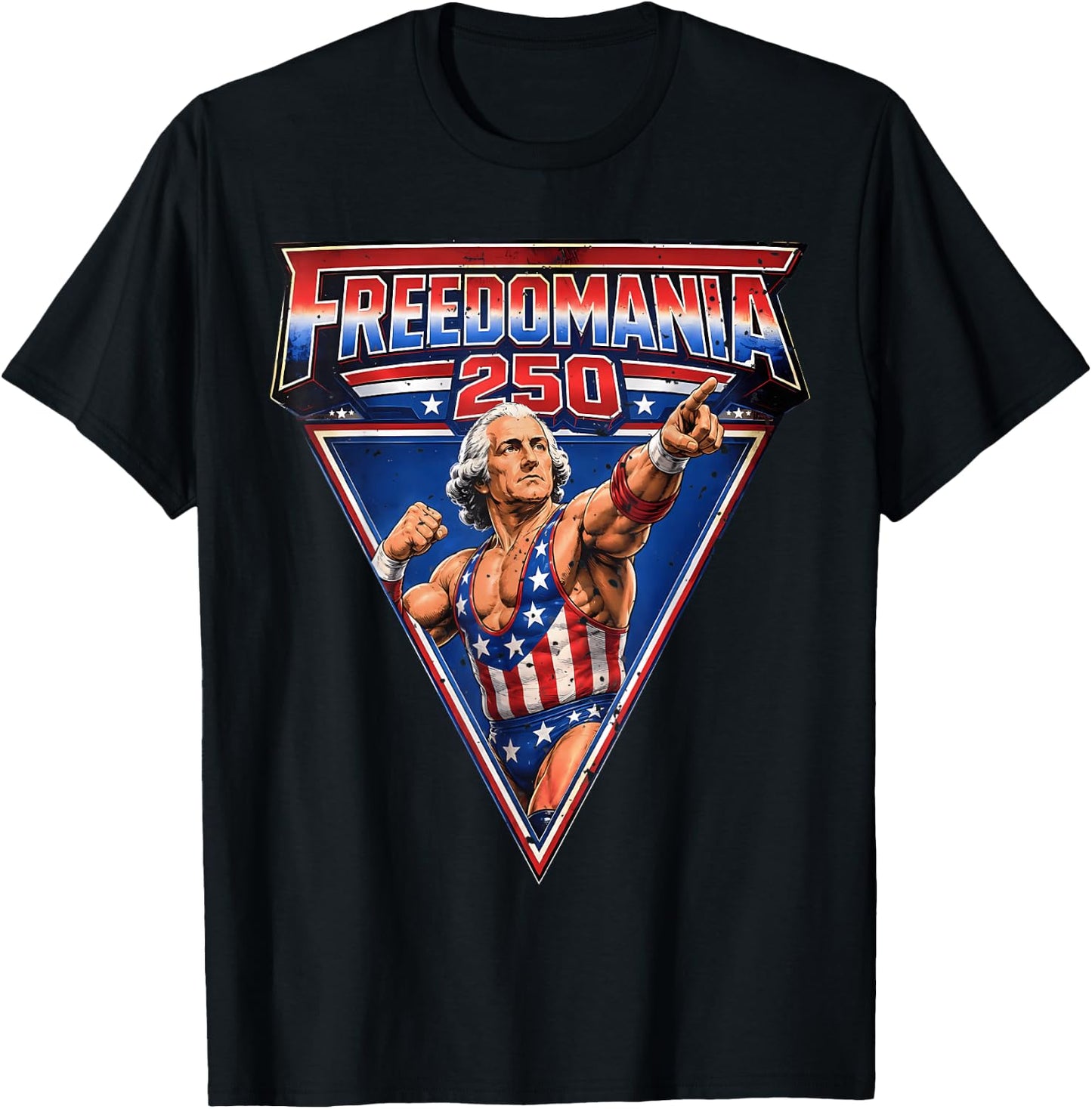 George Washington Freedomania 250 Years 4th of July T-Shirt - T-Shirt | Black