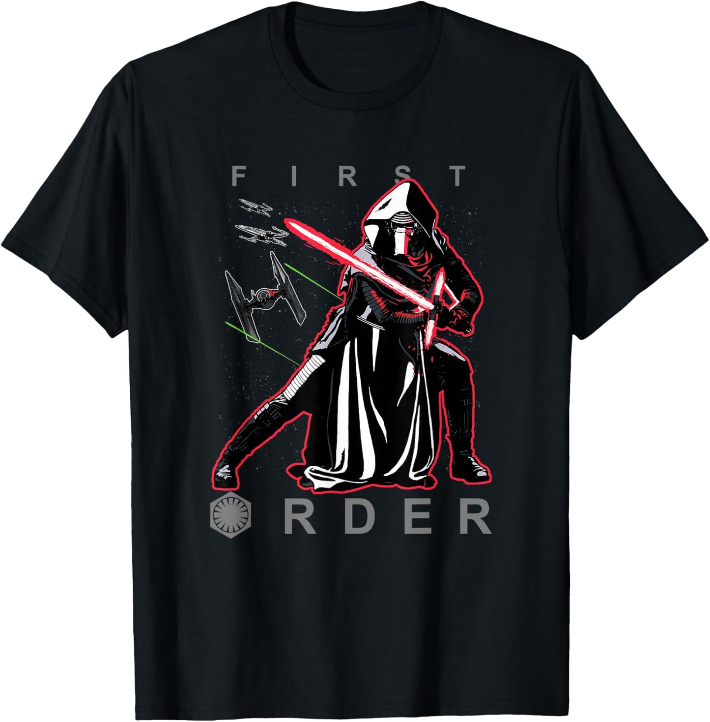 Star Wars The Force Awakens Kylo Ren First Rder Epic Poster T-Shirt - T-Shirt | Black