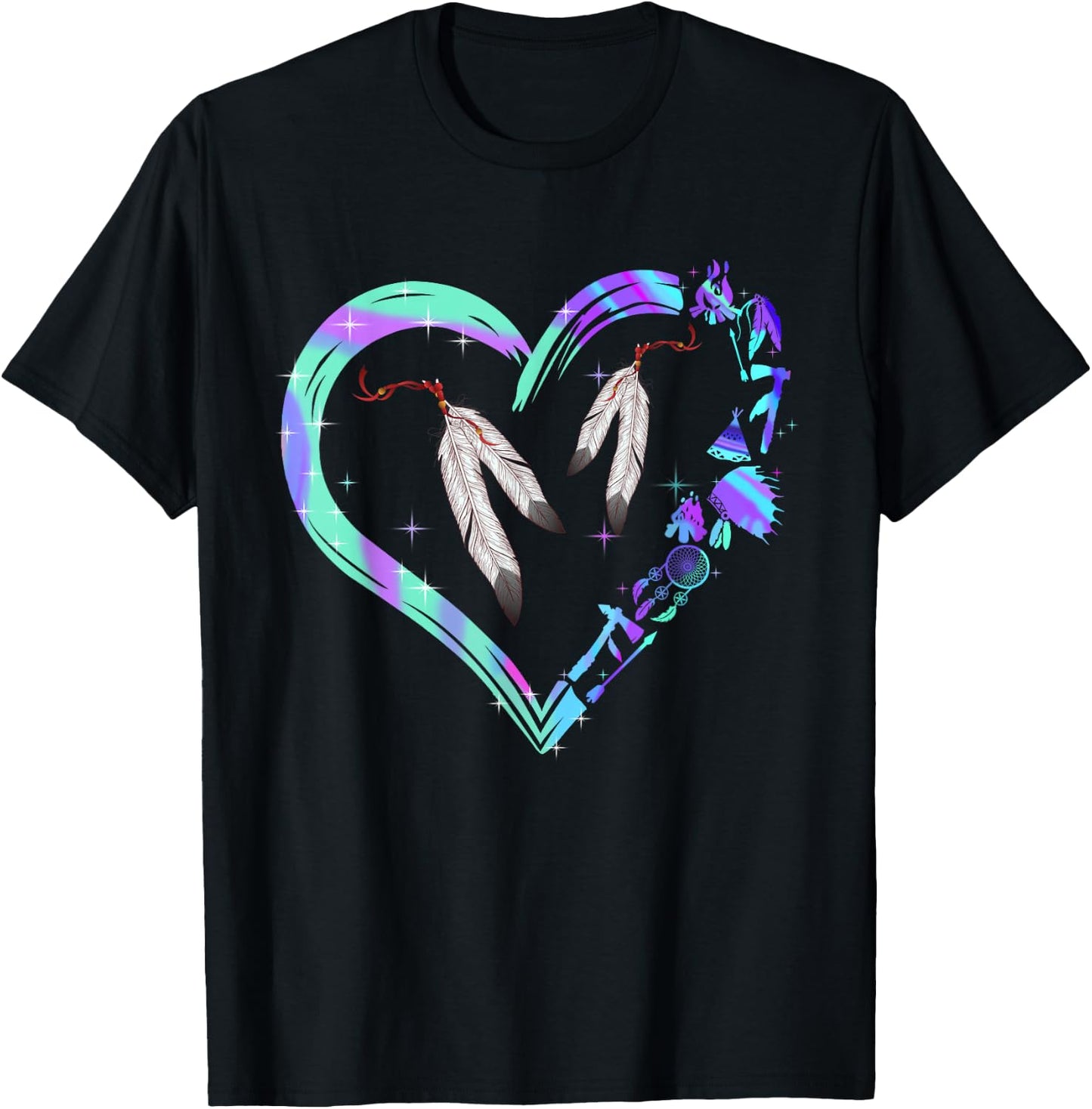 Native Colorful Ancestral Connection T-Shirt - T-Shirt | Black