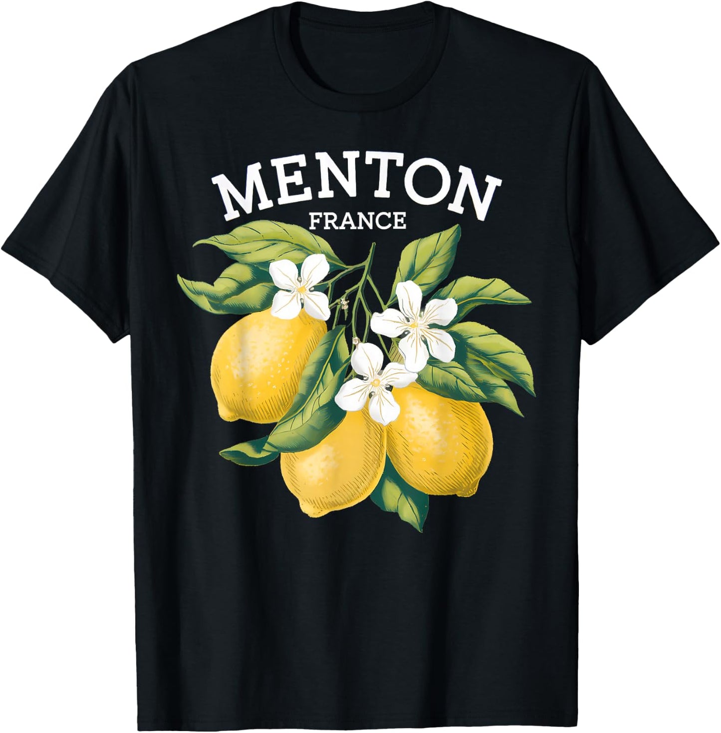 Menton France French Riviera , Black, S T-Shirt - T-Shirt | Black