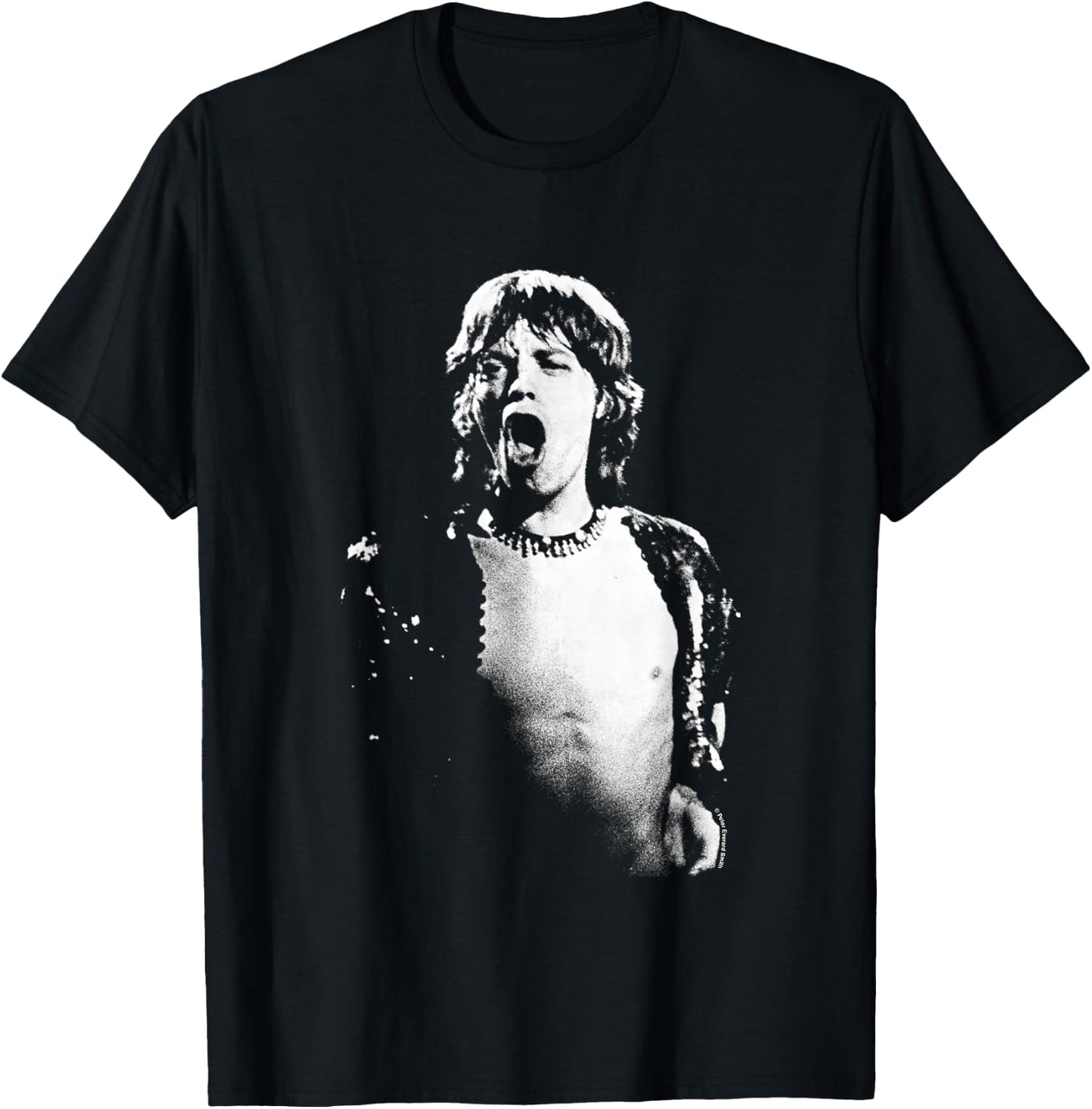 Mick Jagger 1971 Rolling Stones Live by Everard Smith T-Shirt - T-Shirt | Black