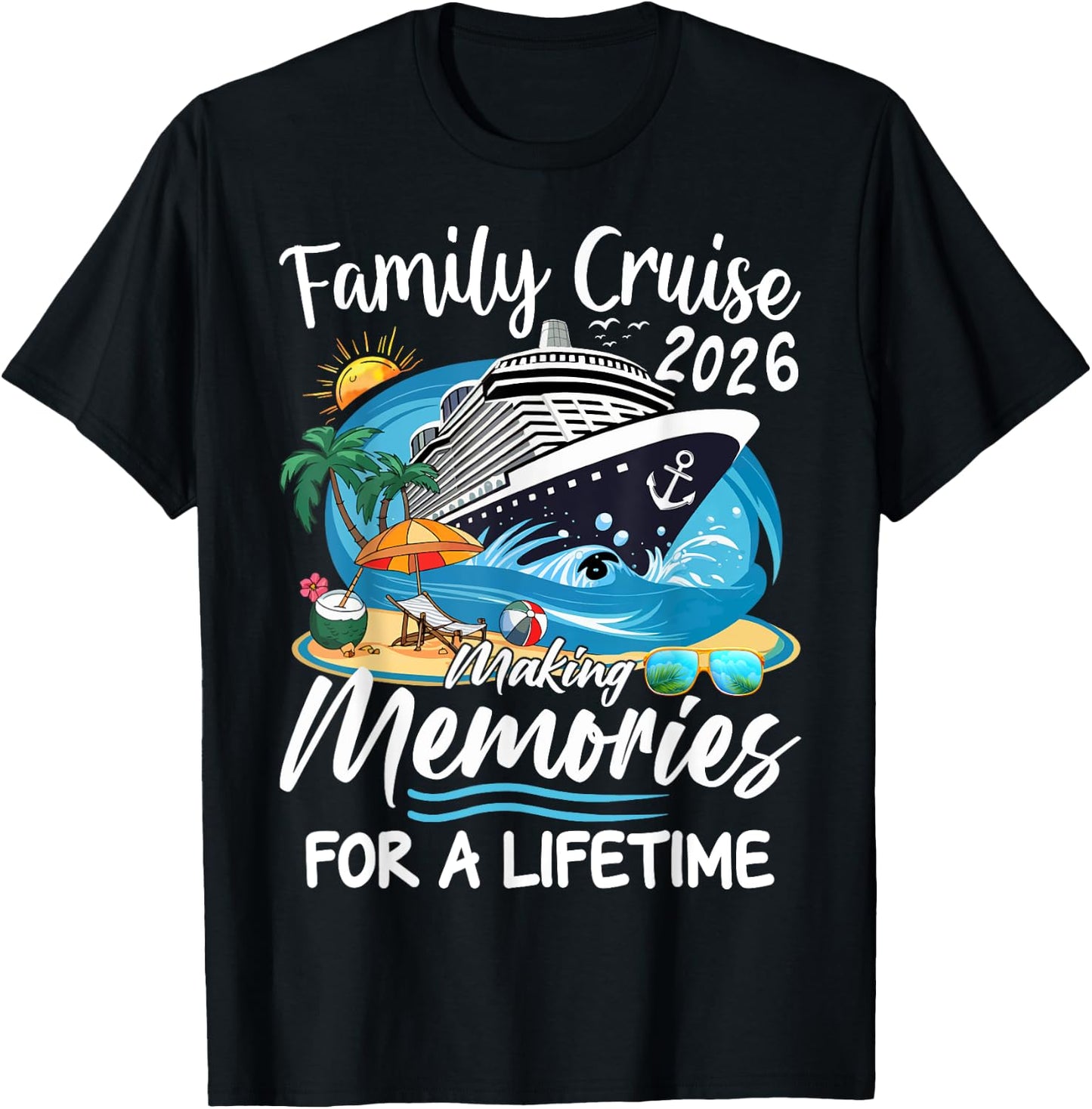 Family Cruise 2026 Family Matching Cruise Vacation Party T-Shirt - T-Shirt | Black