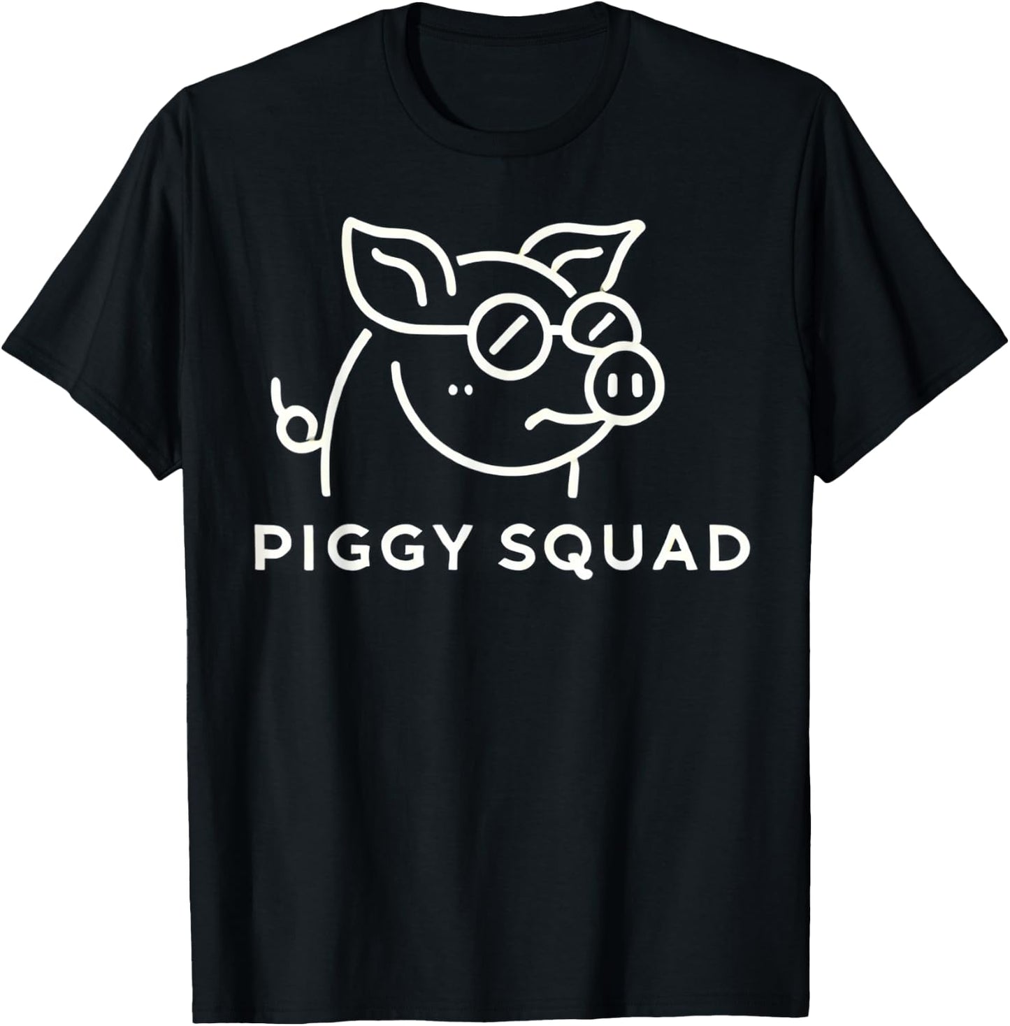 Piggy Squad Cute Pig Design for Animal Lovers T-Shirt - T-Shirt | Black