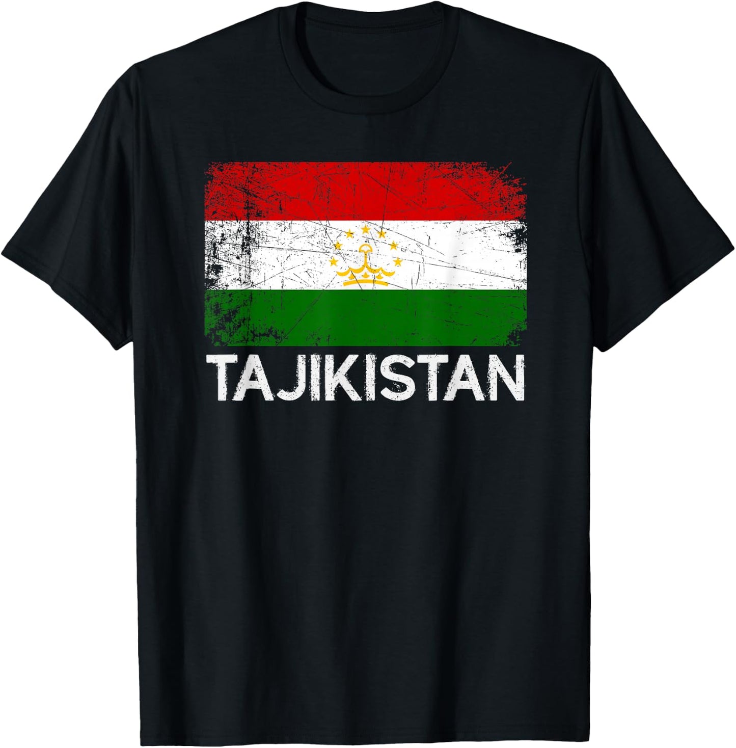 Tajikistanische Flagge | Vintage-Geschenk hergestellt in Tajikistan T-Shirt - T-Shirt | Black