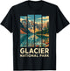 Glacier National Park Mountain Lake Reflection T-Shirt - T-Shirt | Black