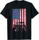 Patriotic Tractor American Flag Farm Tractor Proud Farmer T-Shirt - T-Shirt | Black