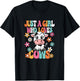Just A Girl Who Loves Cows Cute Groovy Cow Lover Girls Kids T-Shirt - T-Shirt | Black