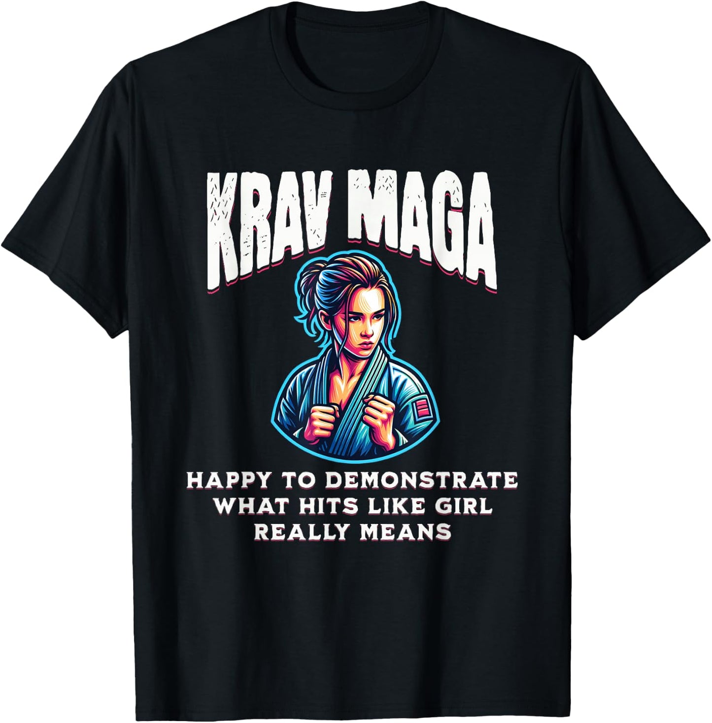 Krav Maga Girl Krav Maga Equipment MMA Items Krav Maga , Black, S T-Shirt - T-Shirt | Black