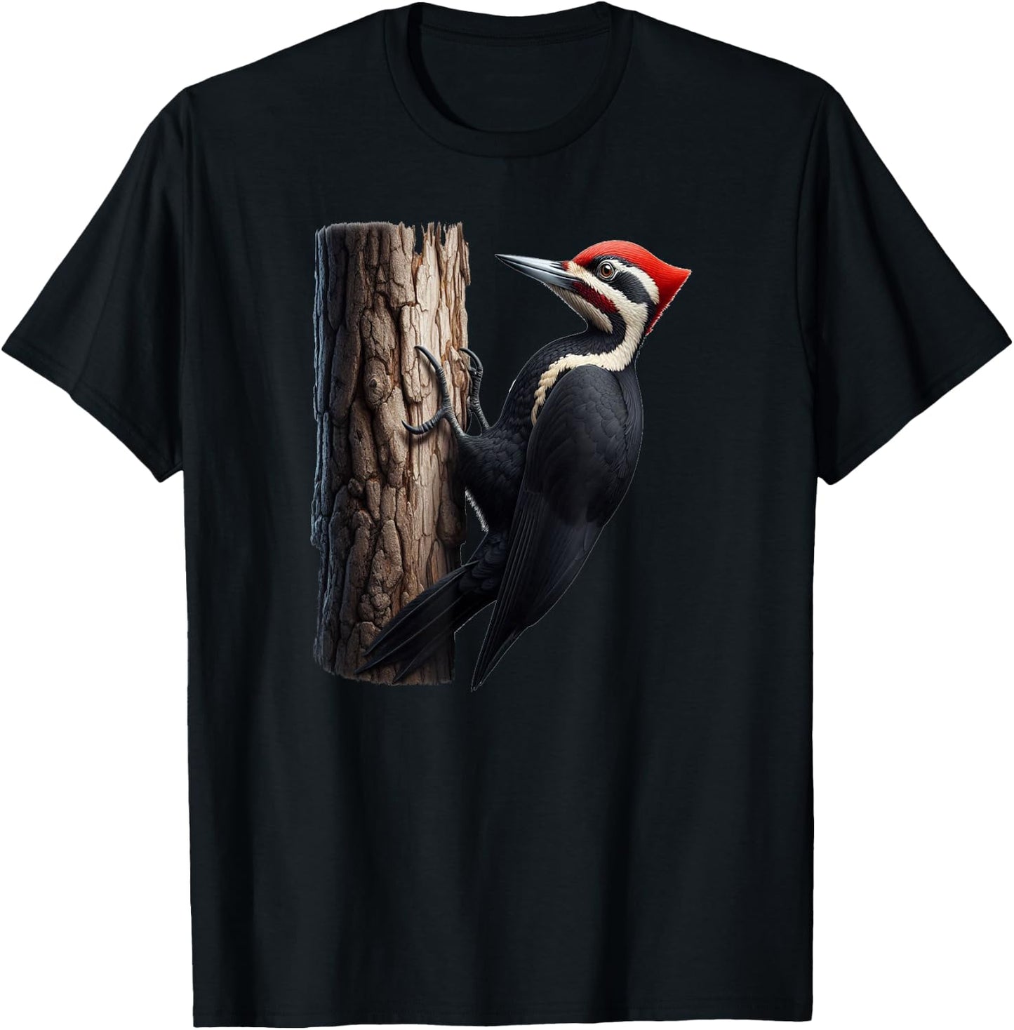 Bird Series. Pileated Woodpecker Bird. Artist's Rendition. T-Shirt - T-Shirt | Black