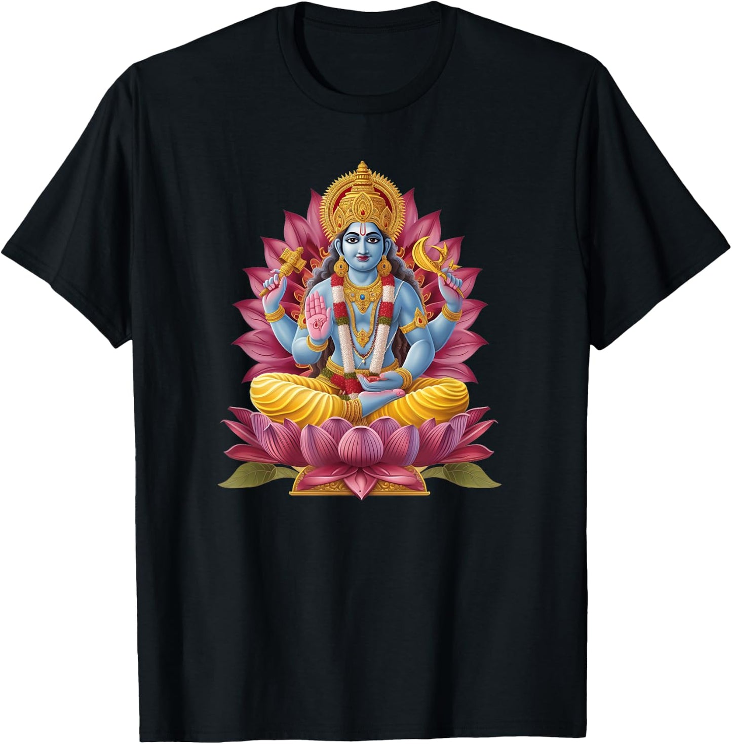 Hindu God Vishnu - Hinduism Symbol of Protection Vishnu T-Shirt - T-Shirt | Black