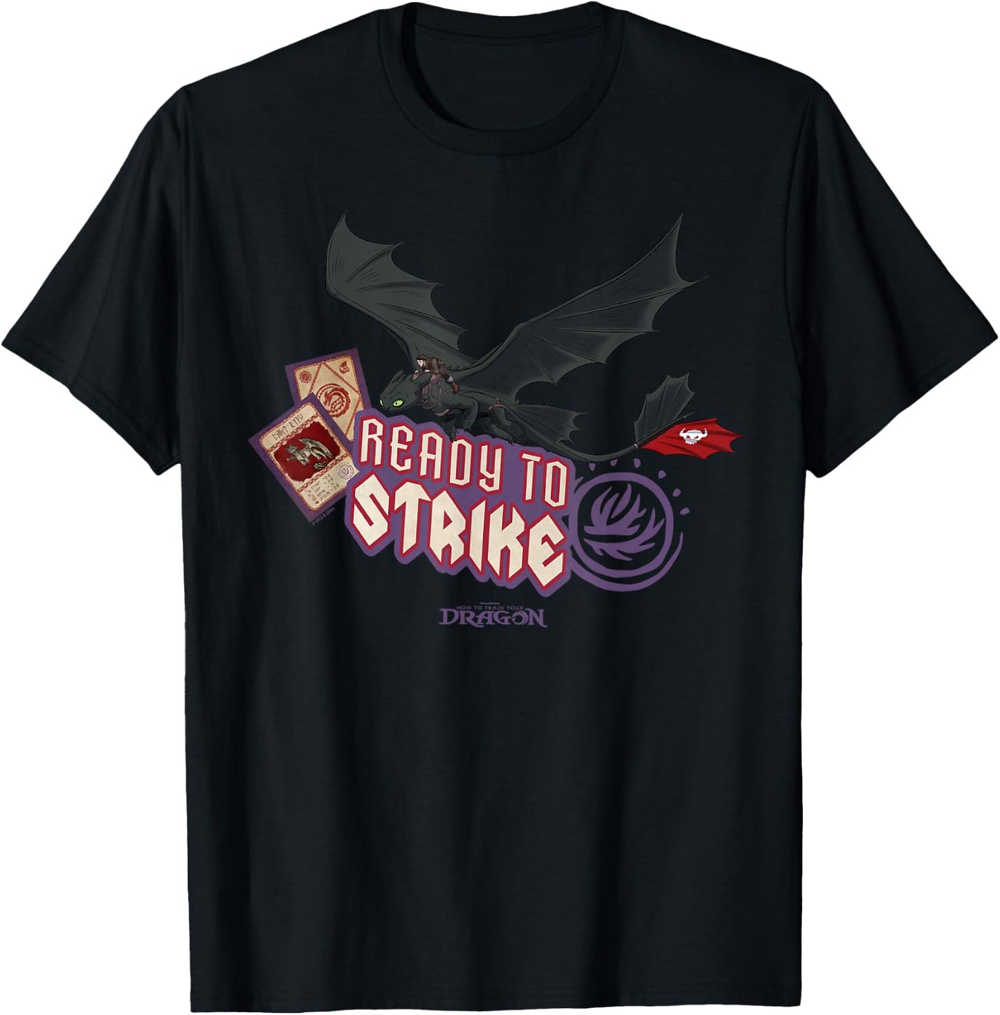 DreamWorks Dragons Toothless Ready to Strike T-Shirt - T-Shirt | Black