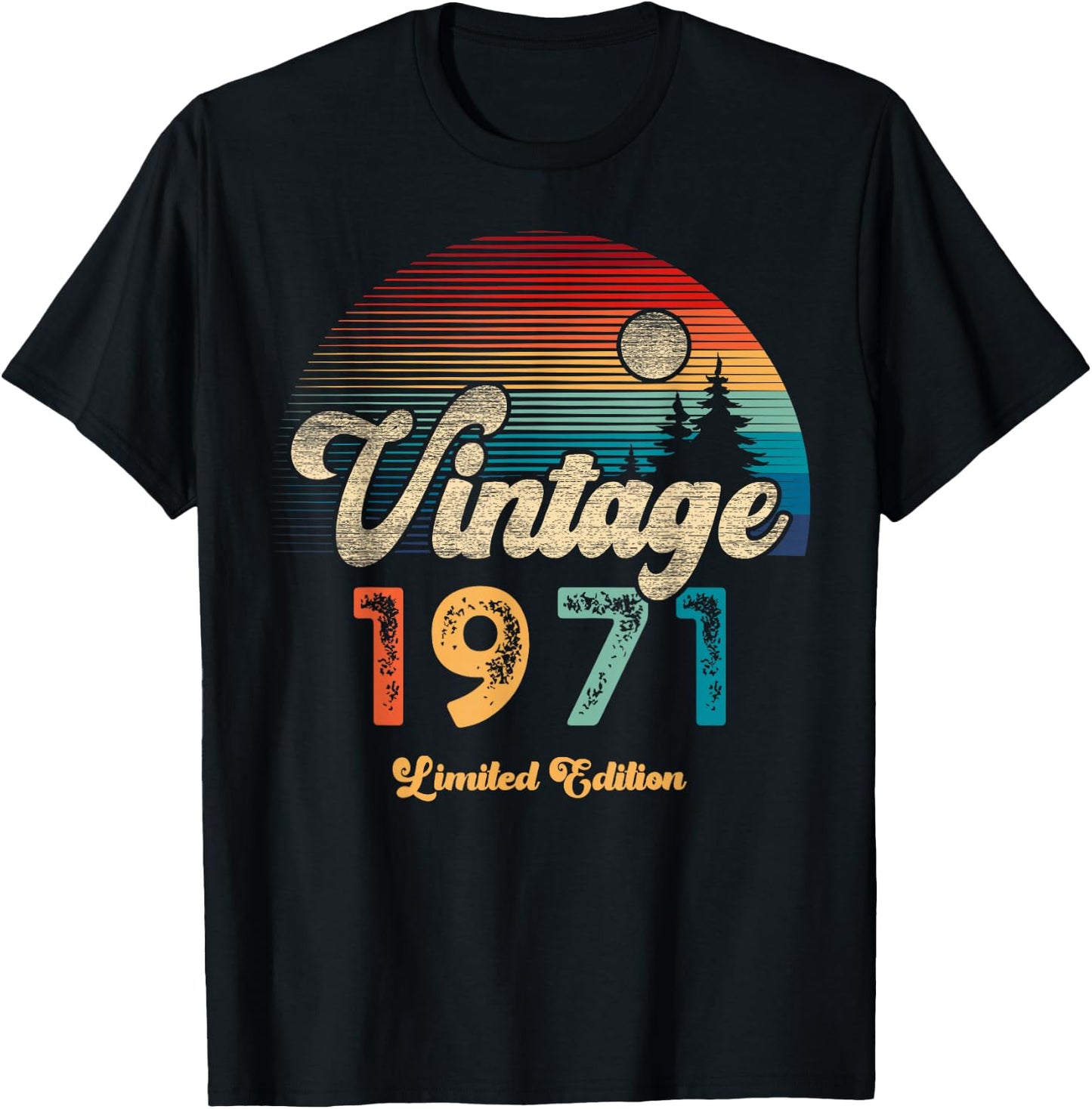 Vintage 1971 Limited Edition Sunset 54th Anniversary T-Shirt - T-Shirt | Black