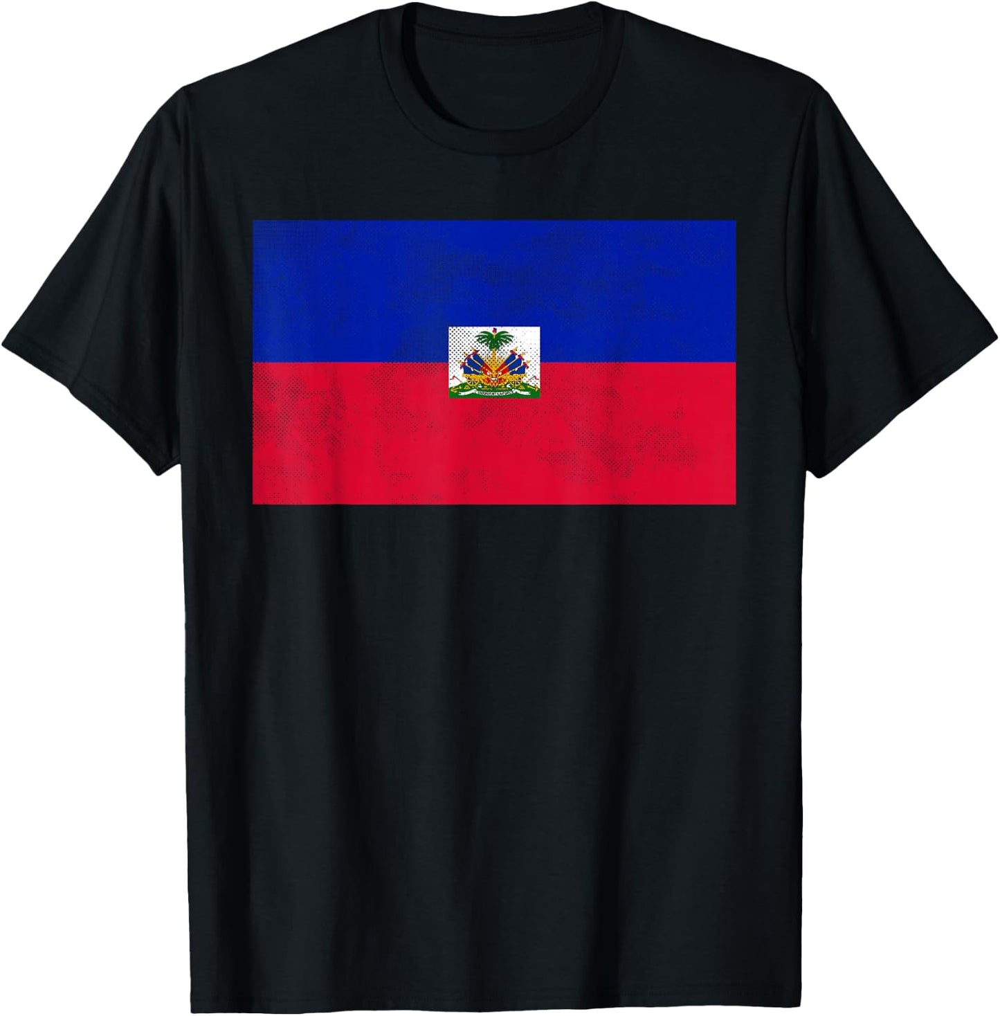 Vintage Haitian Flag Women Kids Boys Girls T-Shirt - T-Shirt | Black