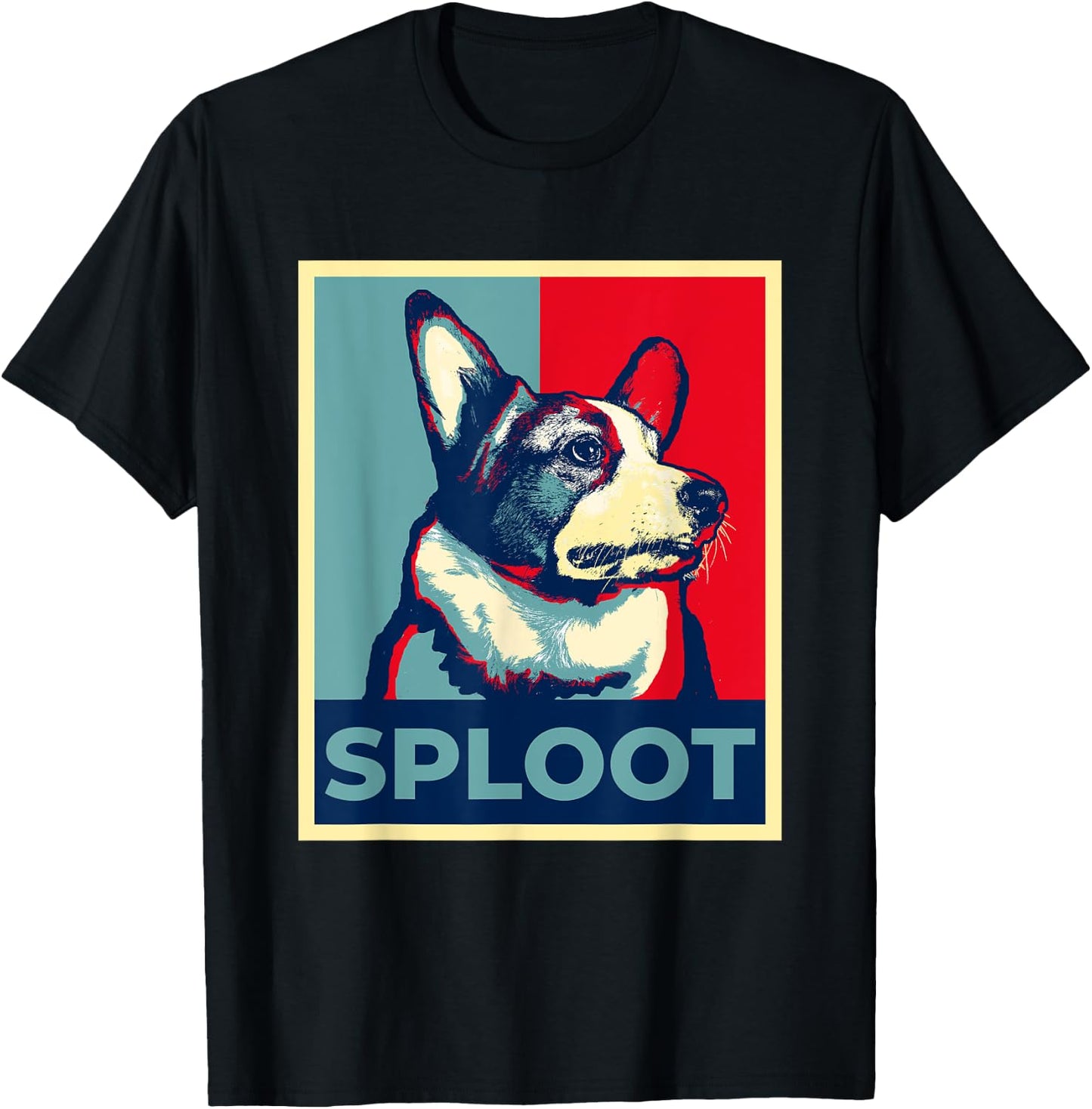 Funny Corgi Meme Sploot Election 2024 Hope Campaign Poster T-Shirt - T-Shirt | Black