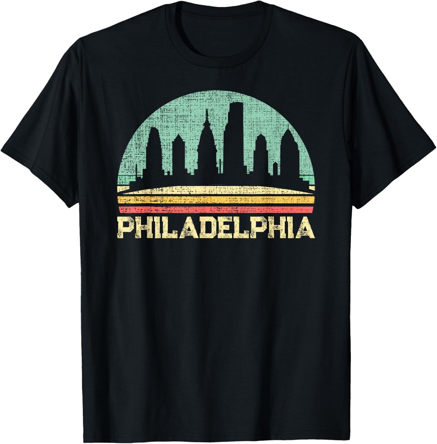 Classic Retro Vintage Philadelphia City Pennsylvania T-Shirt - T-Shirt | Black