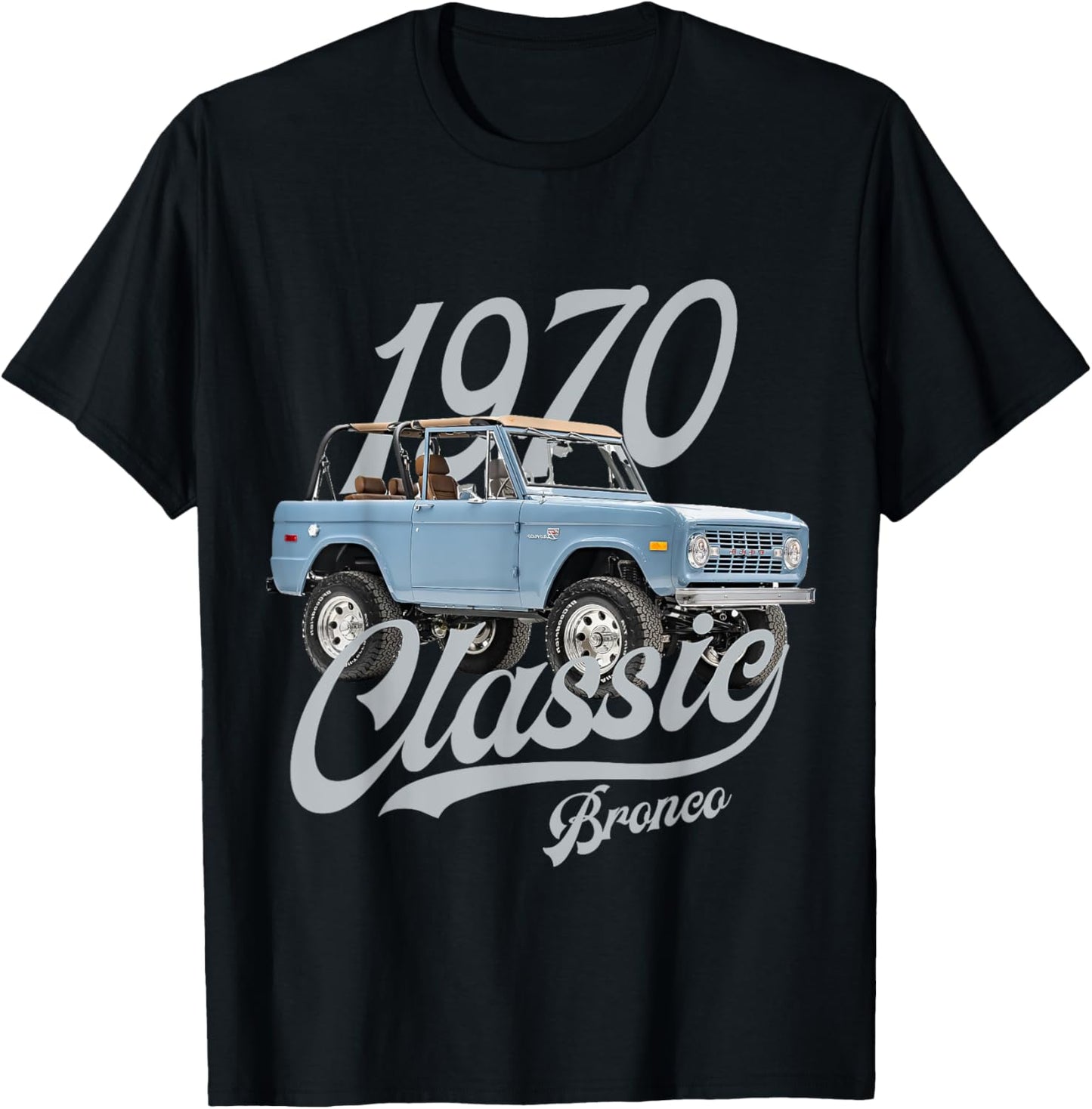 Classic bronco 1970 blue white T-Shirt - T-Shirt | Black