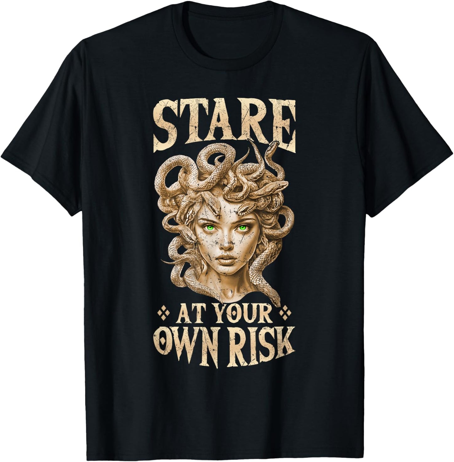 Medusa Graphic Greek Mythology Design Snake Medusa T-Shirt - T-Shirt | Black