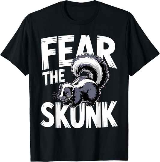 Cute Skunk Design Women Kids Animal Skunk Lovers T-Shirt - T-Shirt | Black