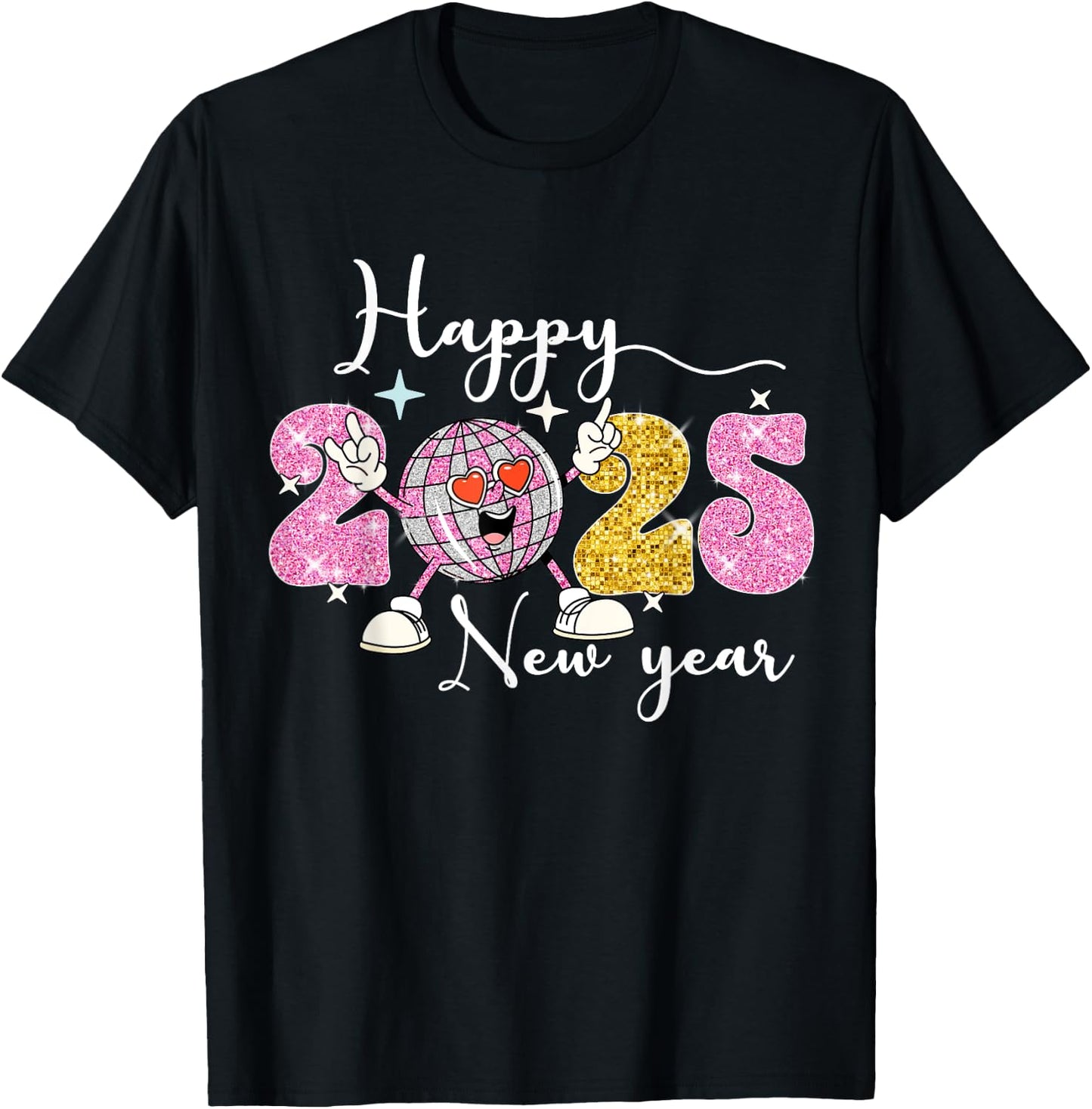 Happy new Year 2025 Party Family Matching T-Shirt - T-Shirt | Black