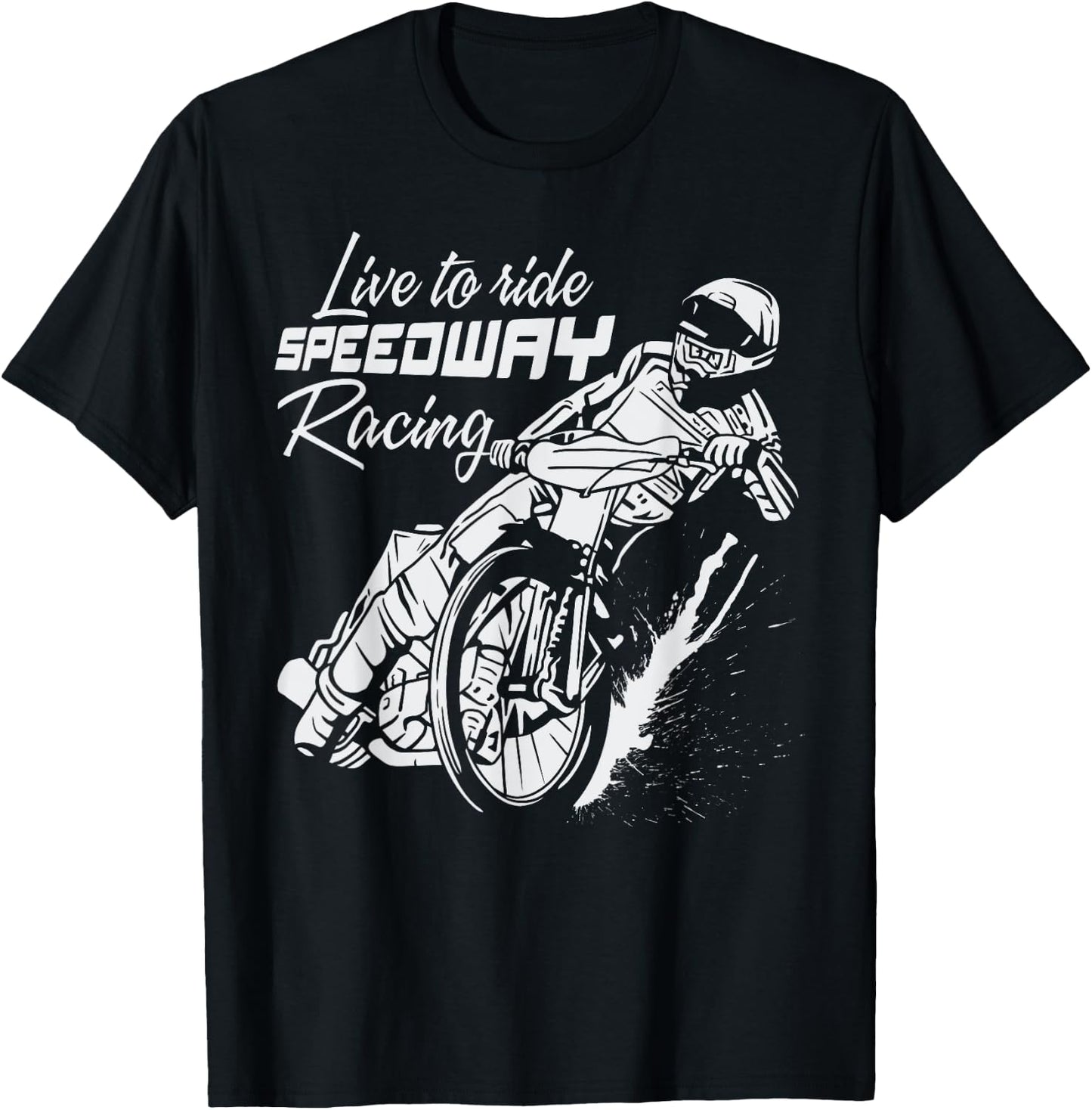 Speedway Racing Motorradrennen T-Shirt - T-Shirt | Black