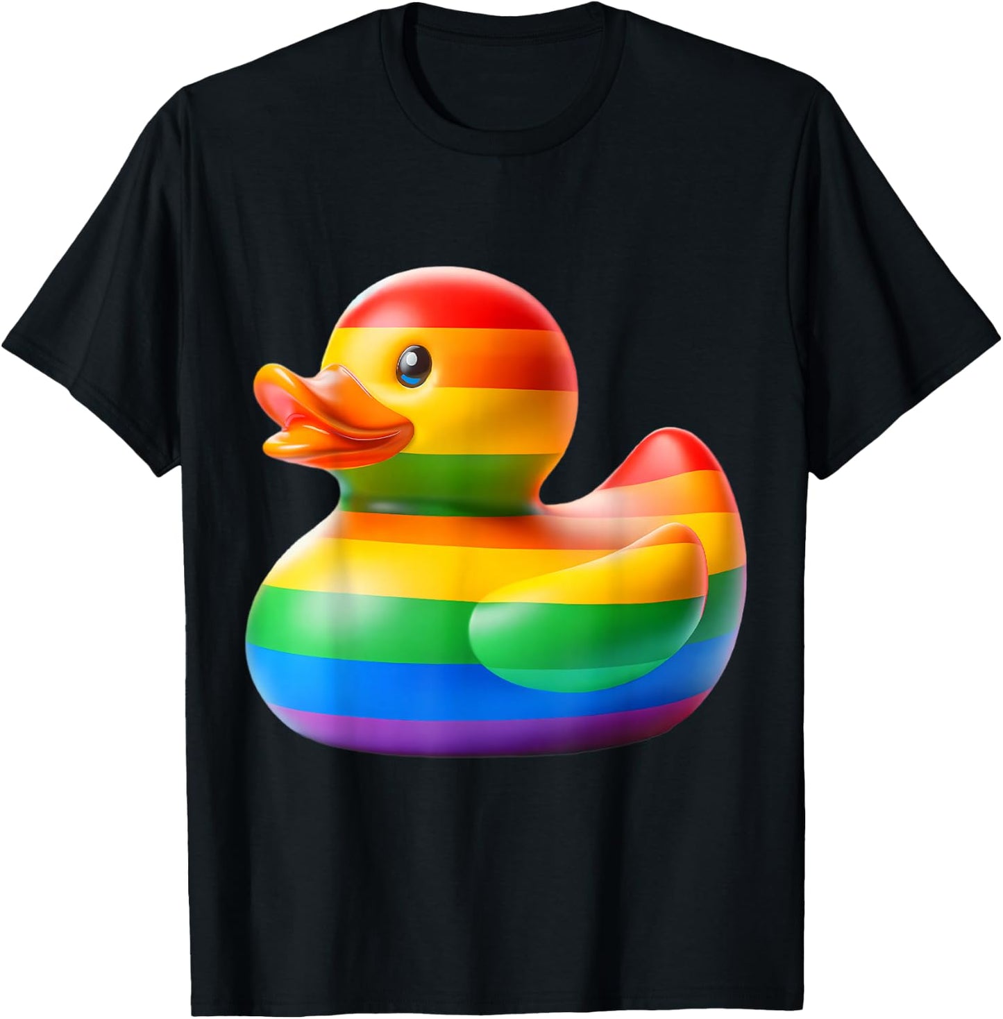 Gay Rubber Duck LGBTQ Rainbow Flag Pride Ducky T-Shirt - T-Shirt | Black